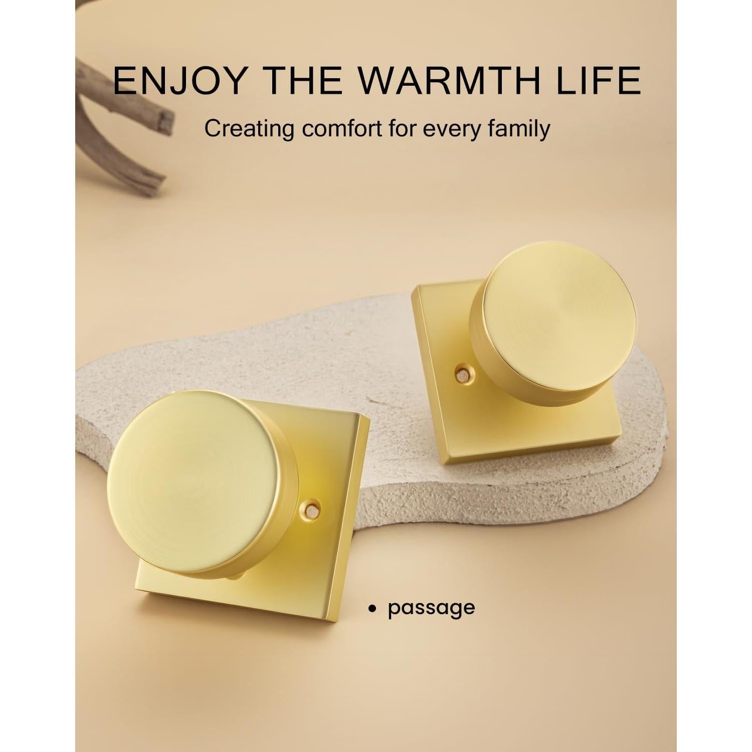 Perilla de Puerta Dummy Haidms Oro Cepillado 2 Piezas