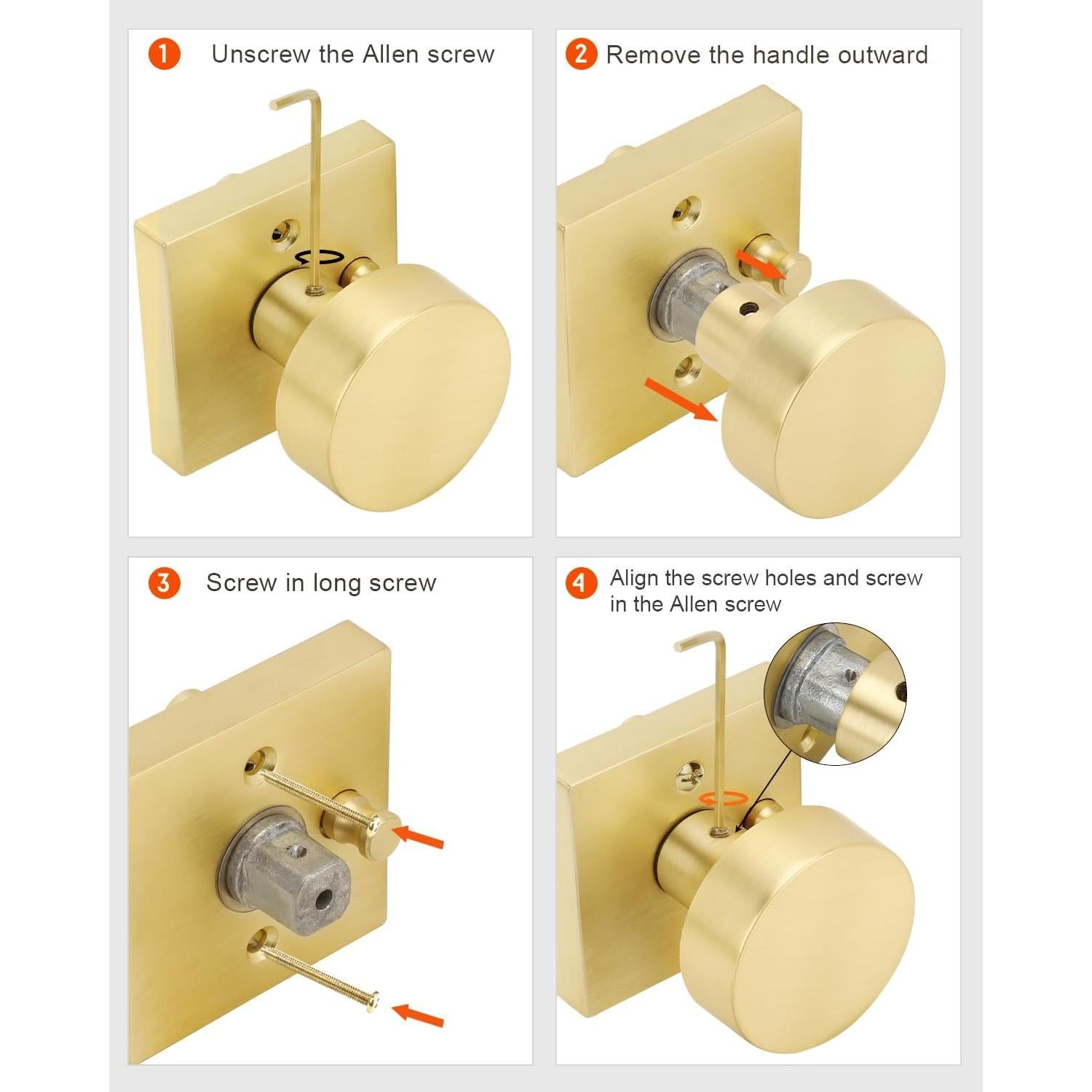Perilla de Puerta Dummy Haidms Oro Cepillado 2 Piezas
