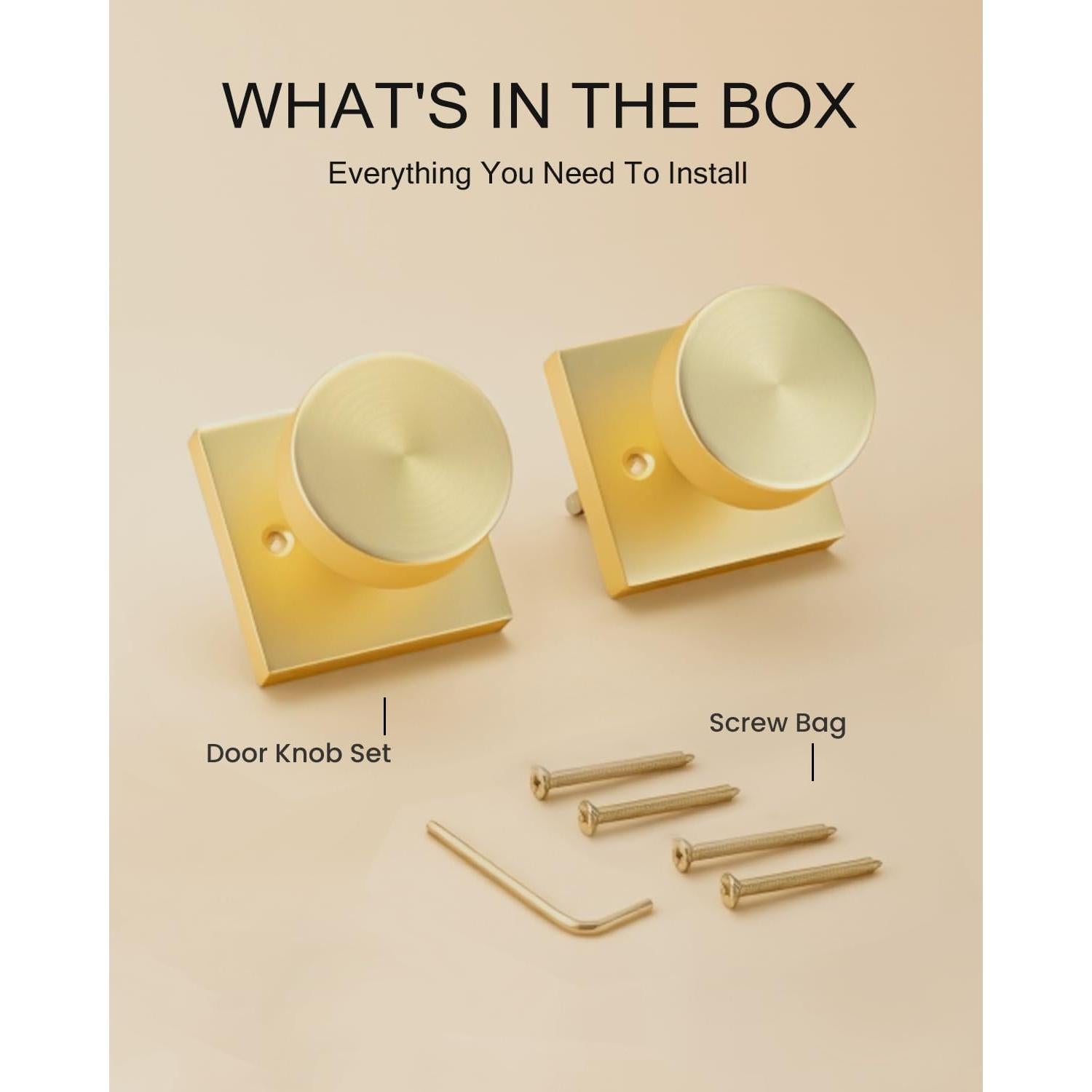 Perilla de Puerta Dummy Haidms Oro Cepillado 2 Piezas