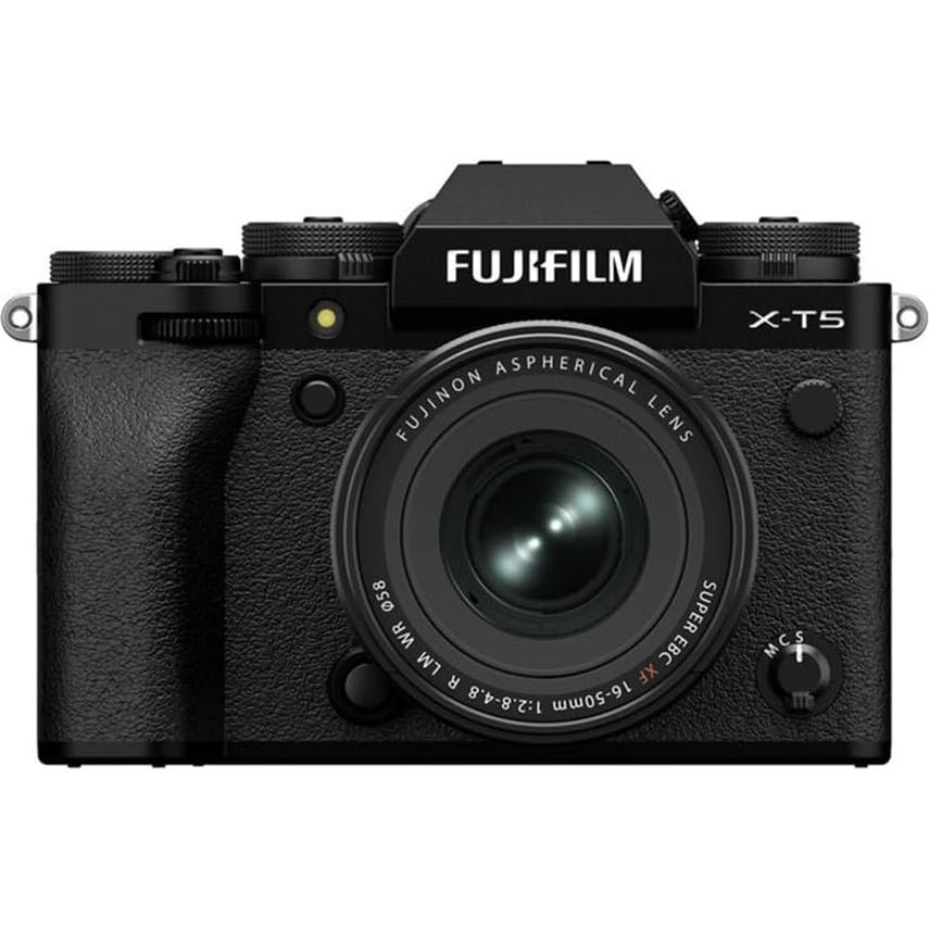 Fujifilm X-T5 Mirrorless Camera, Black with XF 16-50mm f/2.8-4.8 R LM WR Lens, Bundle with 128GB Memory Card, NP-W235 Battery, 72mm Filter Kit, Cleaning Kit