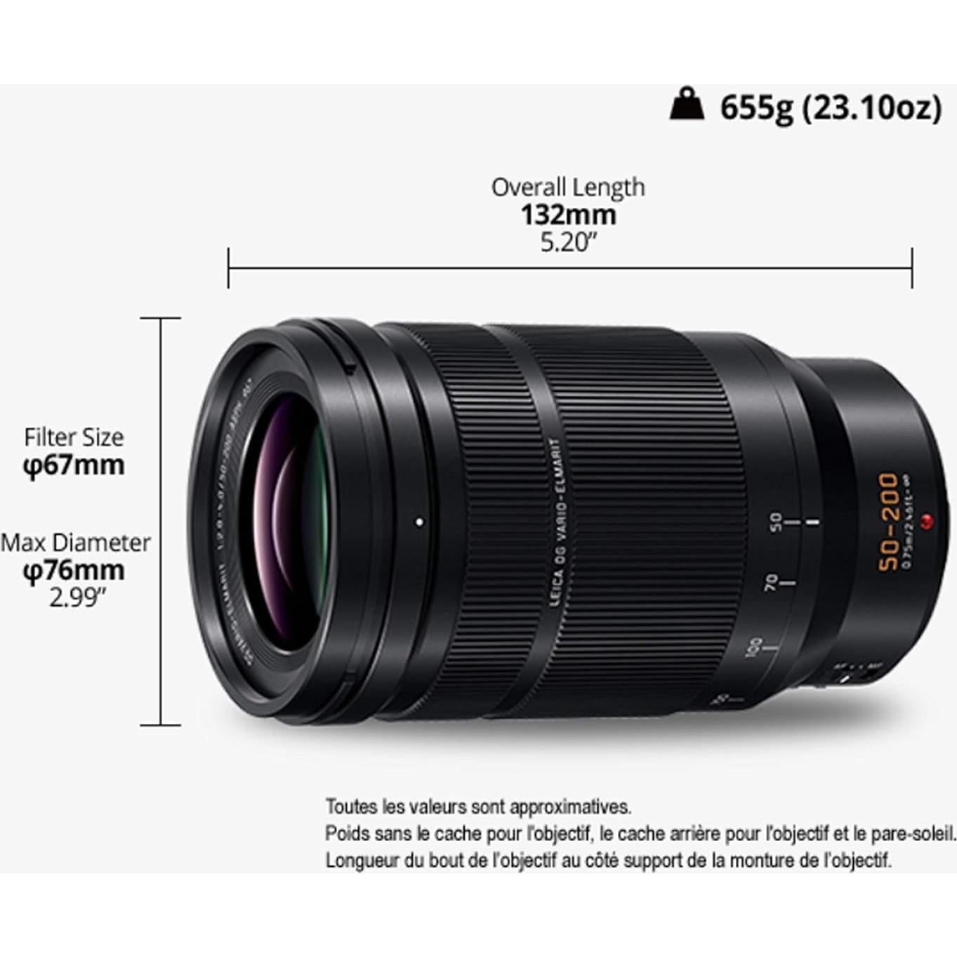 Lente Telefoto Panasonic Leica DG H-ES50200 100-400mm