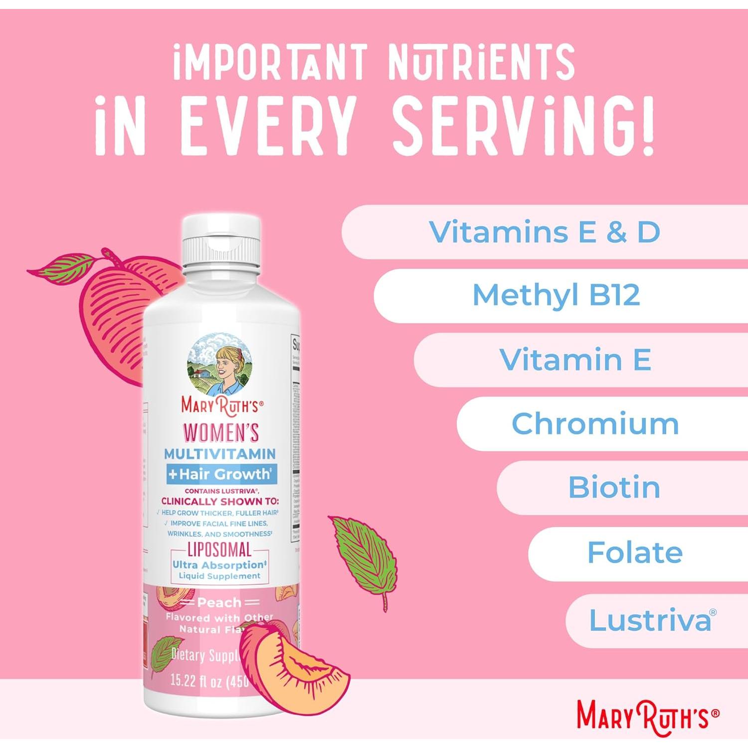 MaryRuth Organics Musgo Marino Liposomal y Multivitamínico Mujer