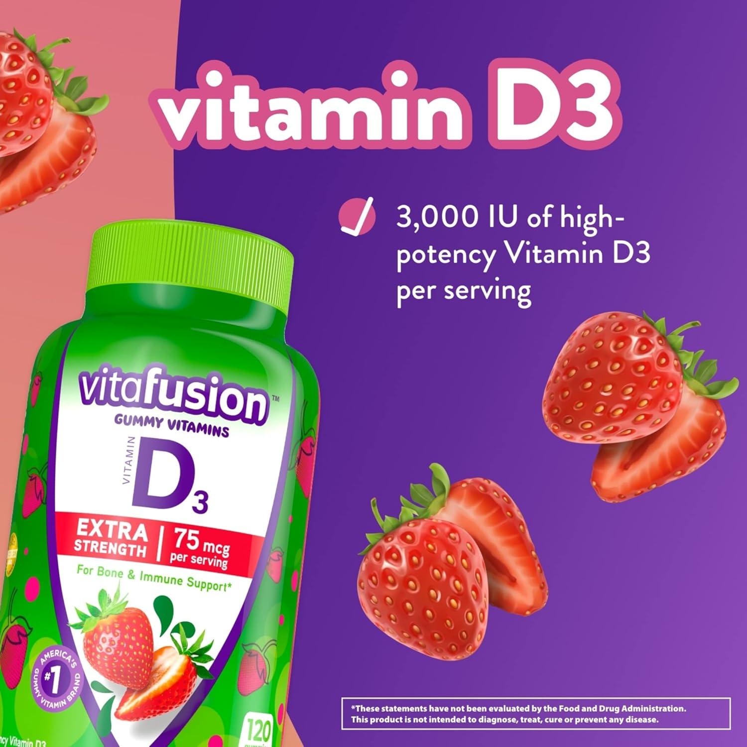 Vitafusion Gummies Melatonina 5mg y Vitamina D3 3000UI 120ct