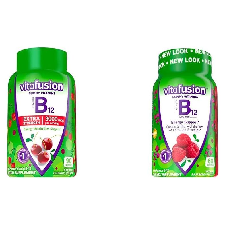 Vitafusion Gomitas de Vitamina B12 90 y 60 Conteos Sabor Fruta
