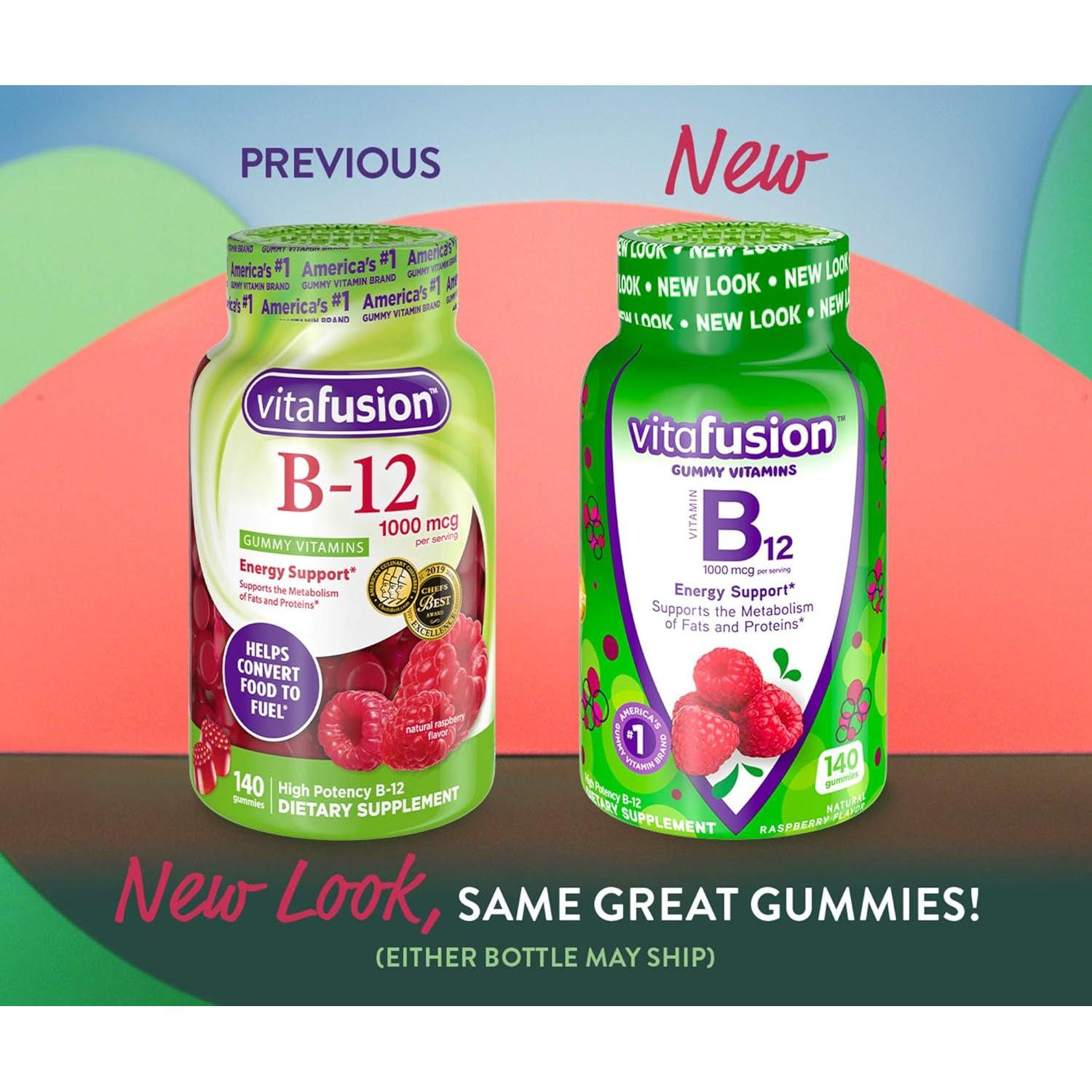 Vitafusion Gomitas de Vitamina B12 90 y 60 Conteos Sabor Fruta