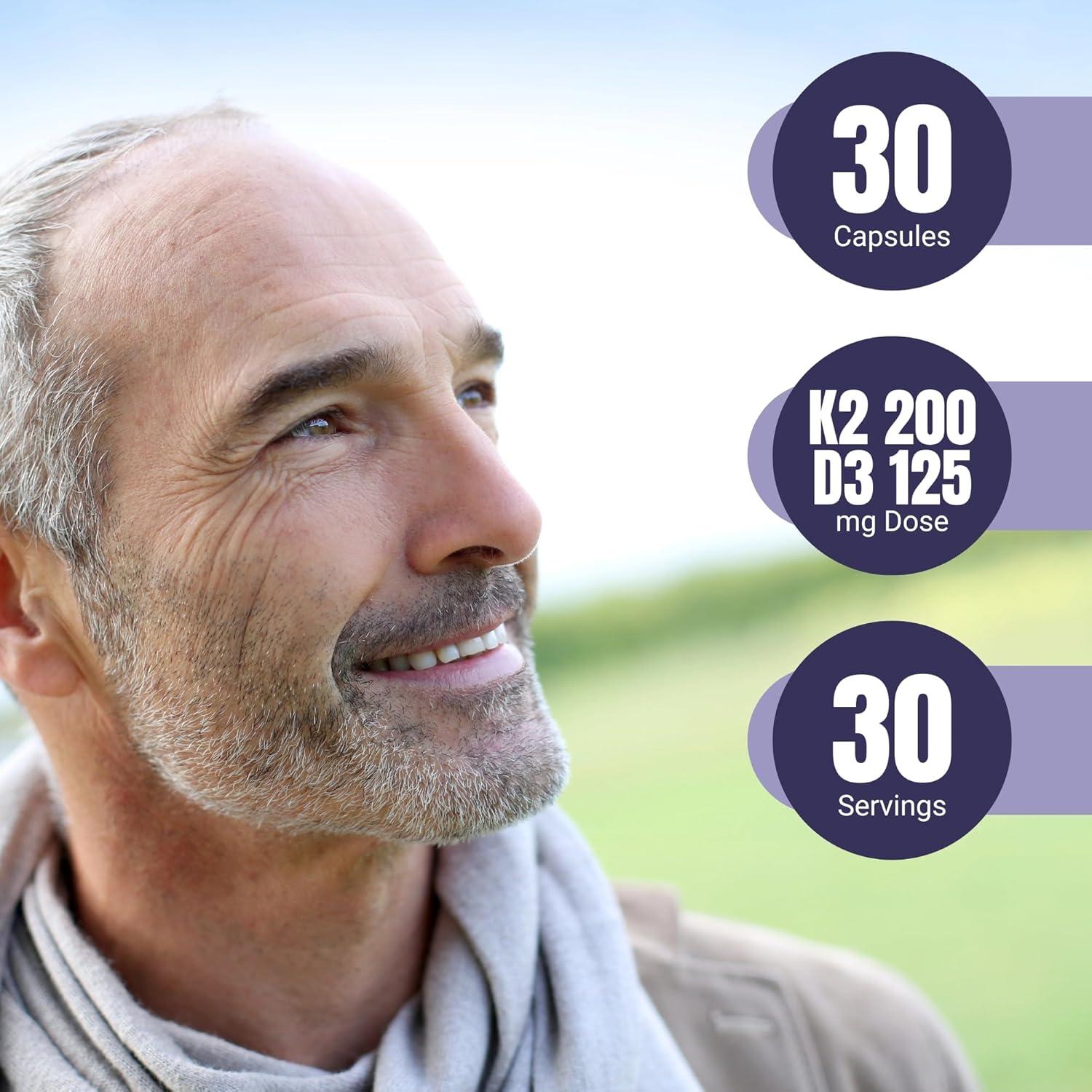 Suplemento Vitamina D3 125 mcg + K2 MK-7 200 mcg Right Health Nutra - 30 Cápsulas