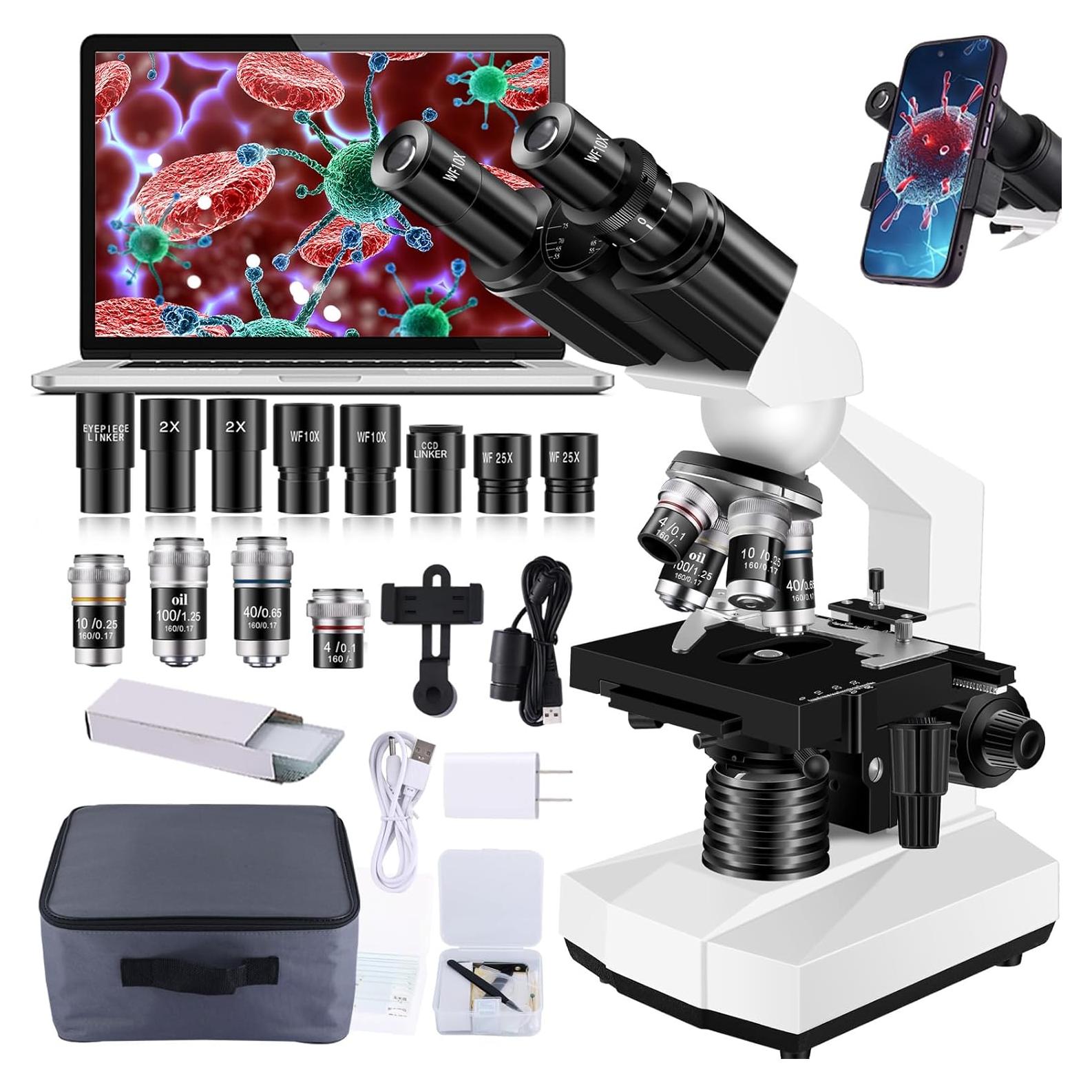 Microscopio binocular Woehrsh DHEH9143 40X-2000X USB LED