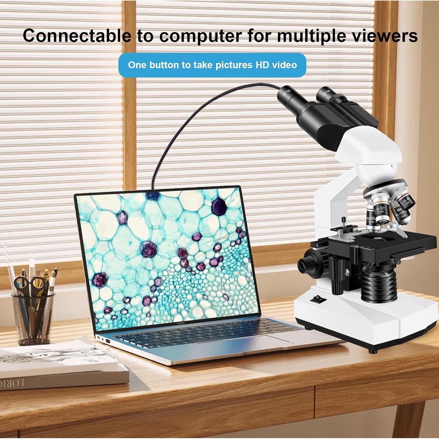 Microscopio binocular Woehrsh DHEH9143 40X-2000X USB LED