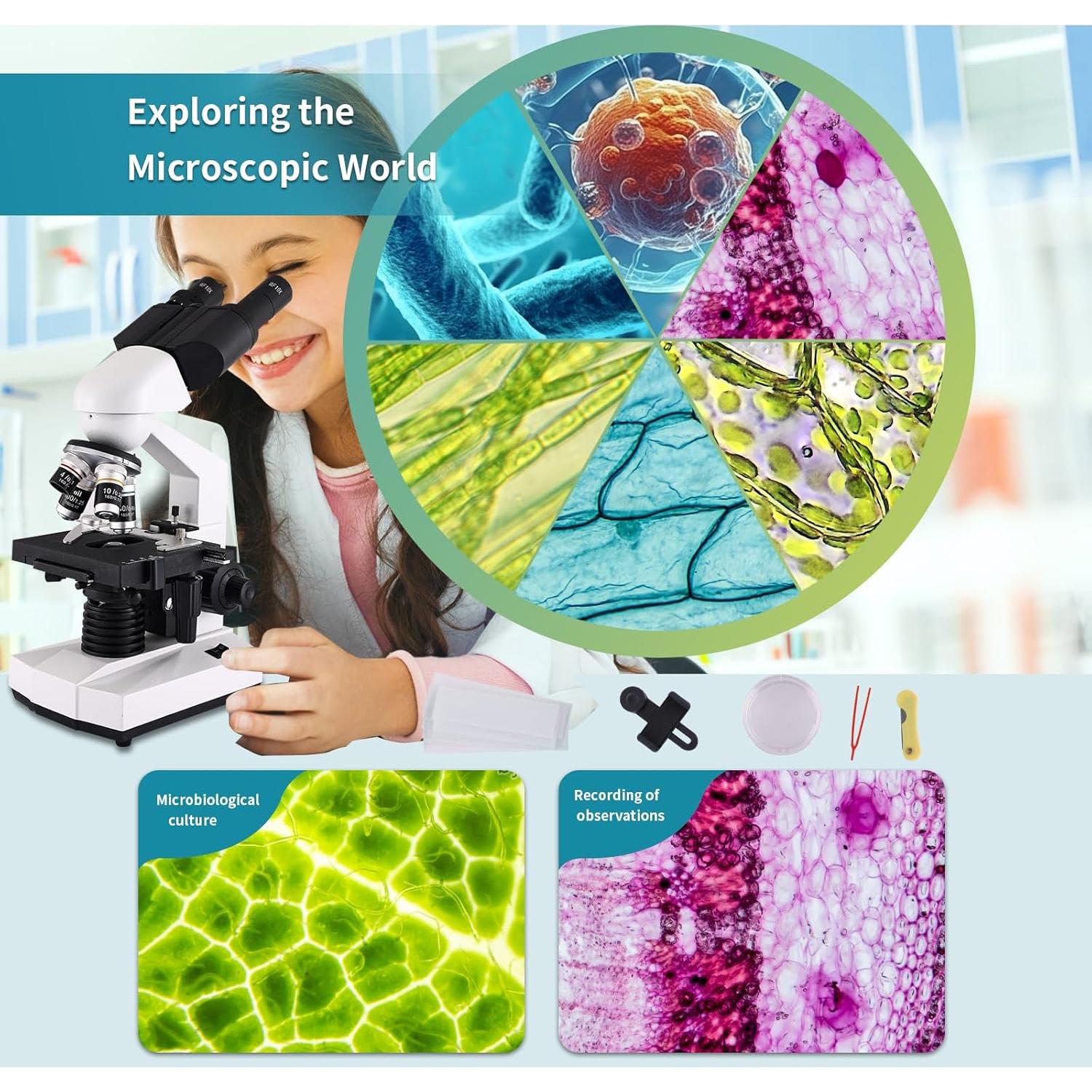 Microscopio binocular Woehrsh DHEH9143 40X-2000X USB LED