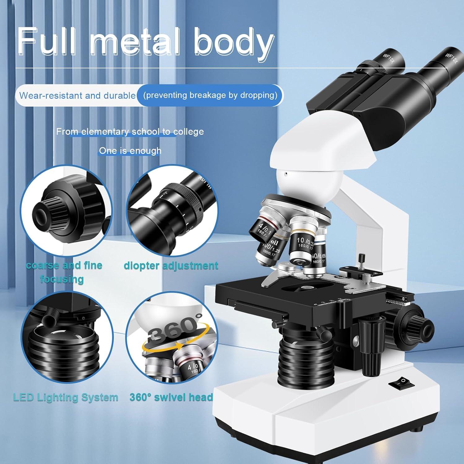 Microscopio binocular Woehrsh DHEH9143 40X-2000X USB LED