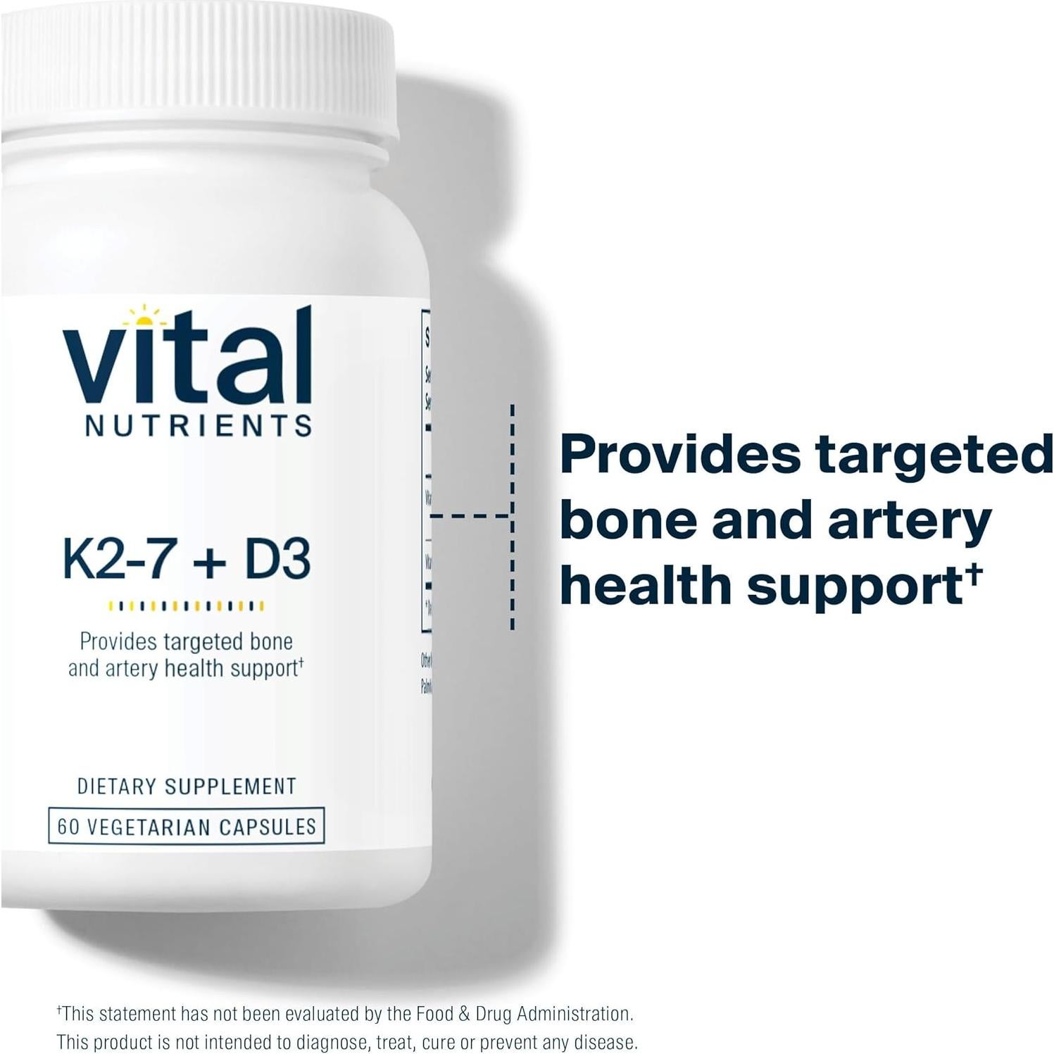 Suplemento Vitamina D3 + K2 Nutrientes Vitales 60 Cápsulas