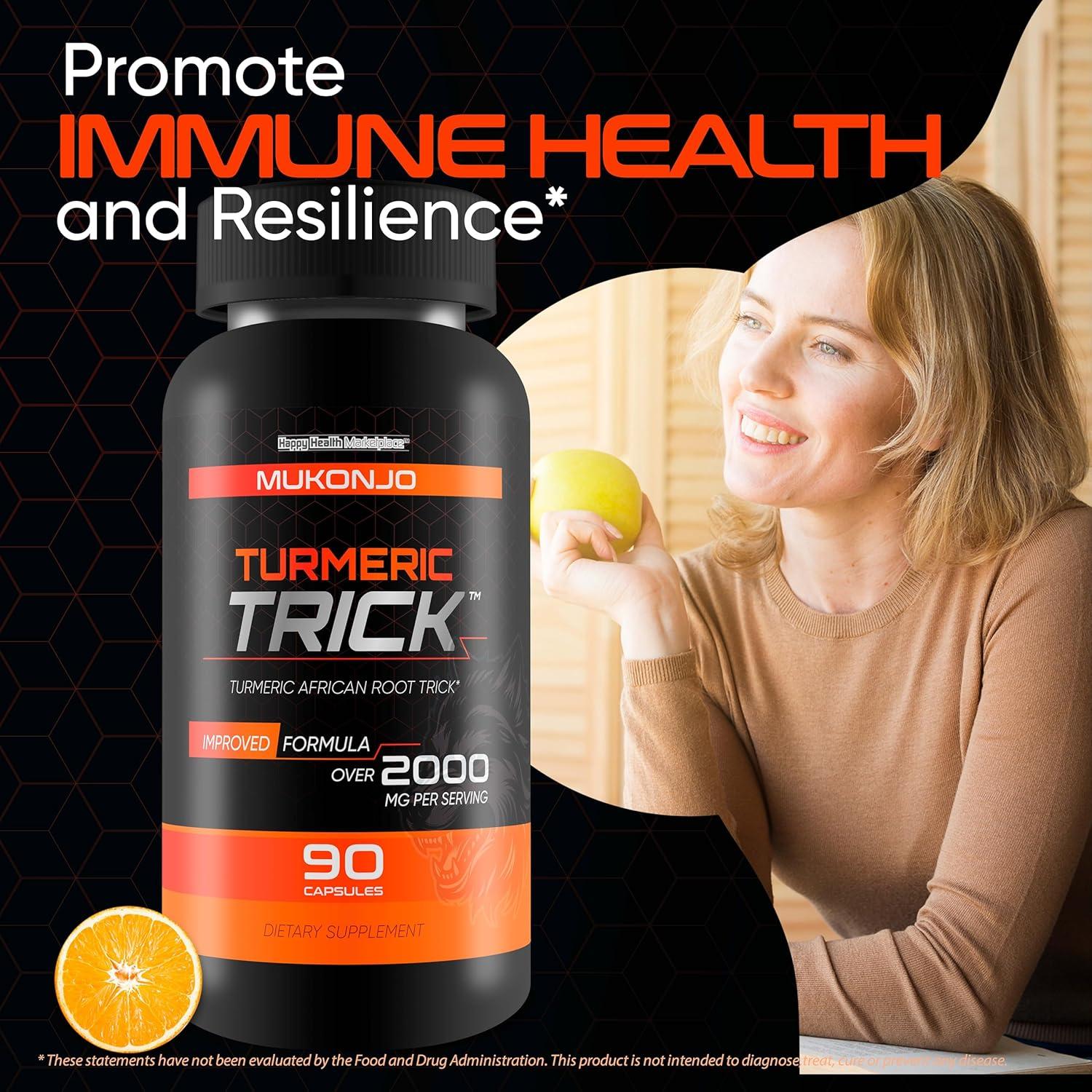 Suplemento de Cúrcuma Mukonjo con Vitamina D y Zinc para Hombres