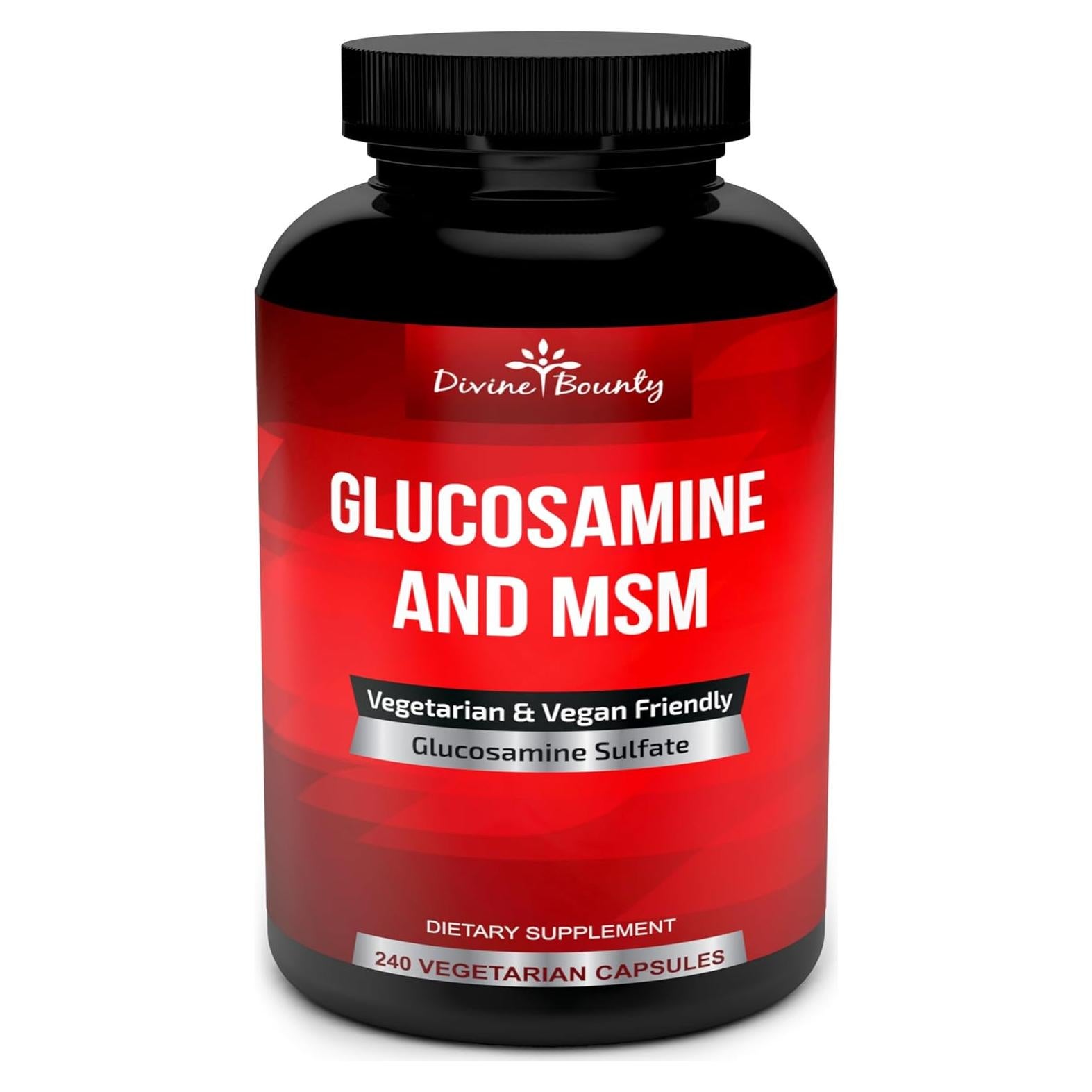 Suplemento de Glucosamina Sulfato Divine Bounty 2000mg - 240 Cápsulas Vegetarianas