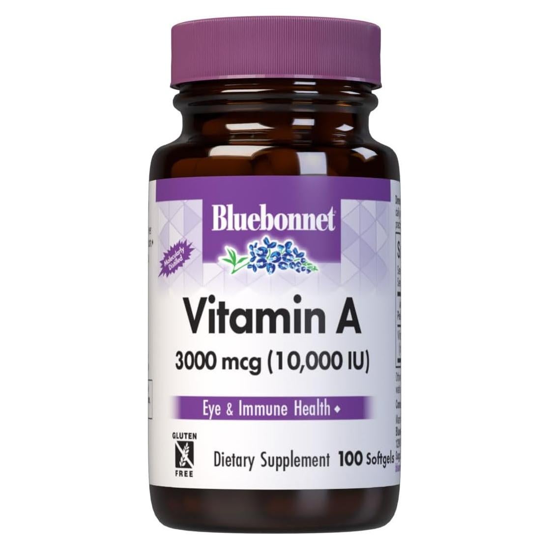 Vitamina A 10,000 UI Bluebonnet - 100 Gelatinas Blandas