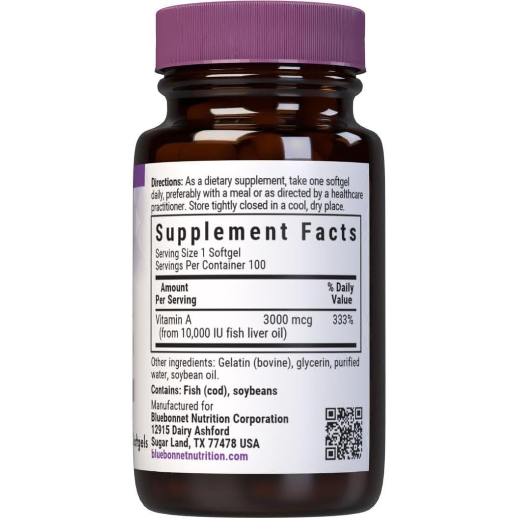 Vitamina A 10,000 UI Bluebonnet - 100 Gelatinas Blandas