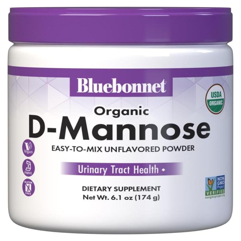 Polvo D-Mannose Orgánico BlueBonnet 2000 mg - 85 Porciones