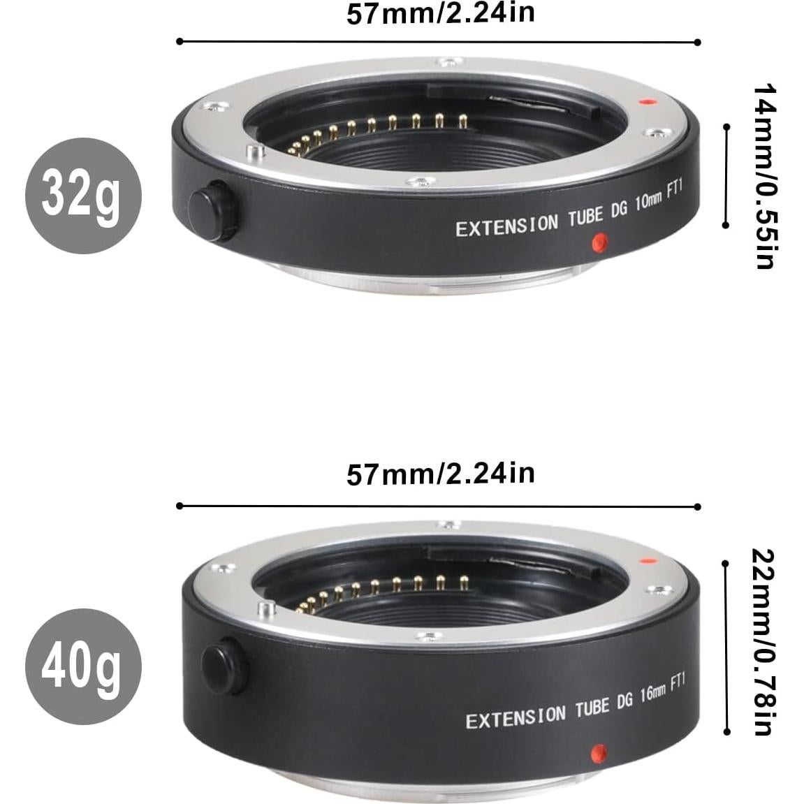 Tubo de Extensión Macro Automático Fotga 10mm 16mm M4/3