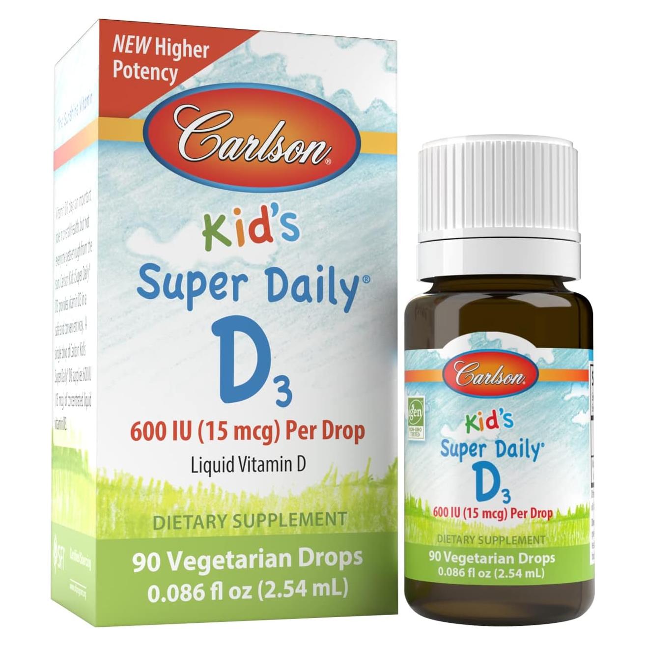 Gotas de Vitamina D3 para Niños Carlson 600 IU 90 Gotas