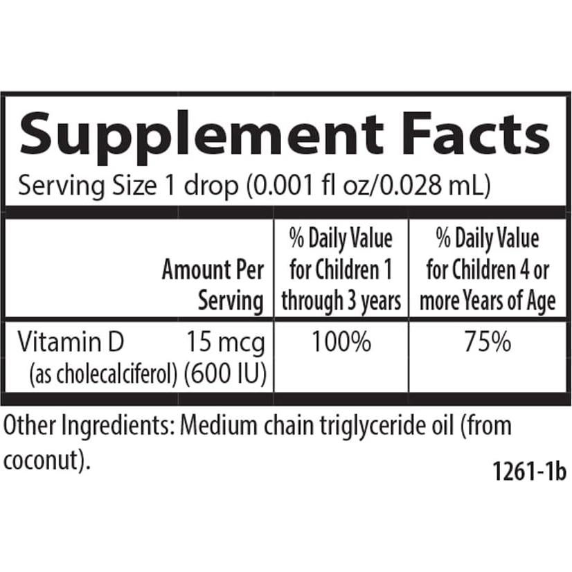 Gotas de Vitamina D3 para Niños Carlson 600 IU 90 Gotas