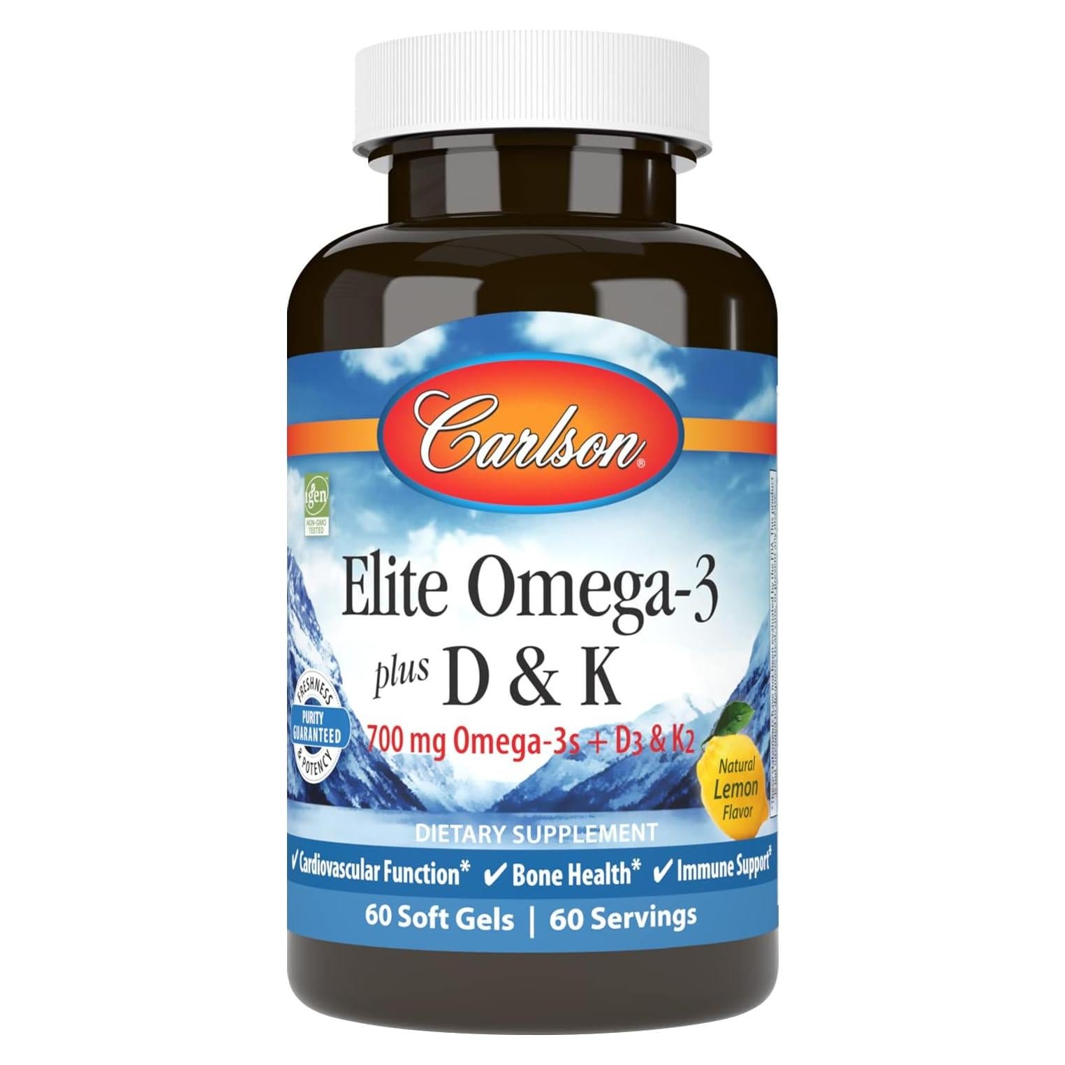 Suplemento Omega-3 Carlson Elite D3 K2 700 mg 60 Gelatinas