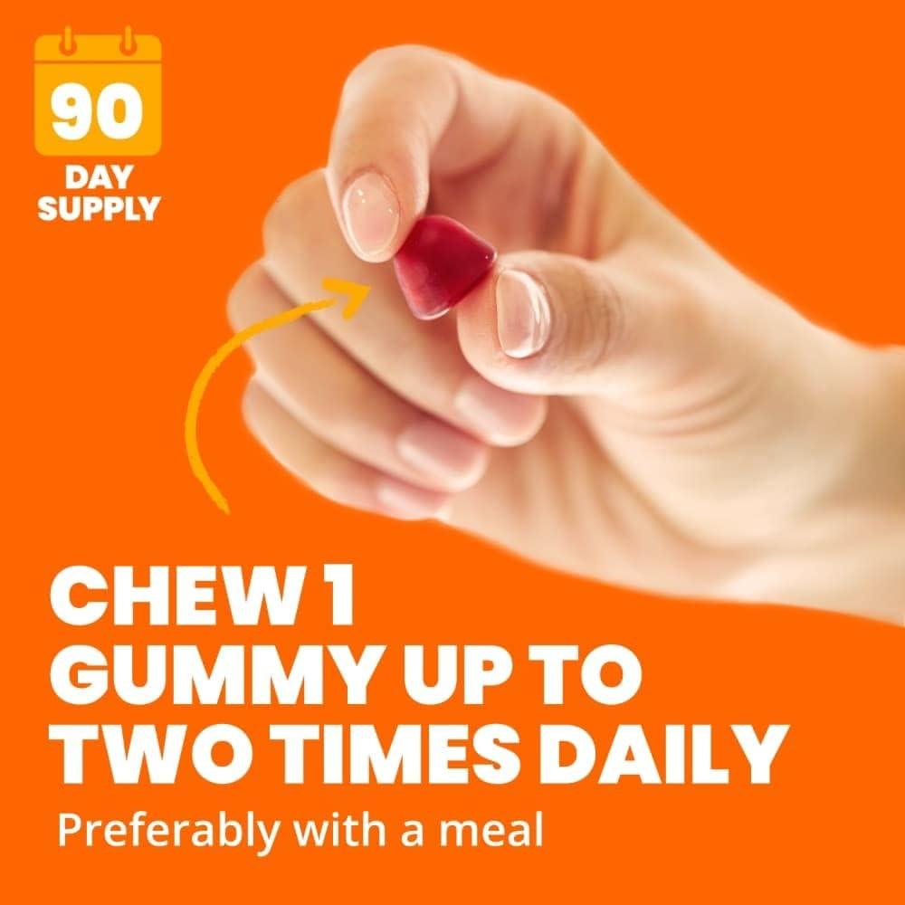 Gomitas de Vinagre de Sidra de Manzana Sundown 90 Ct - Sabor Frambuesa Granada