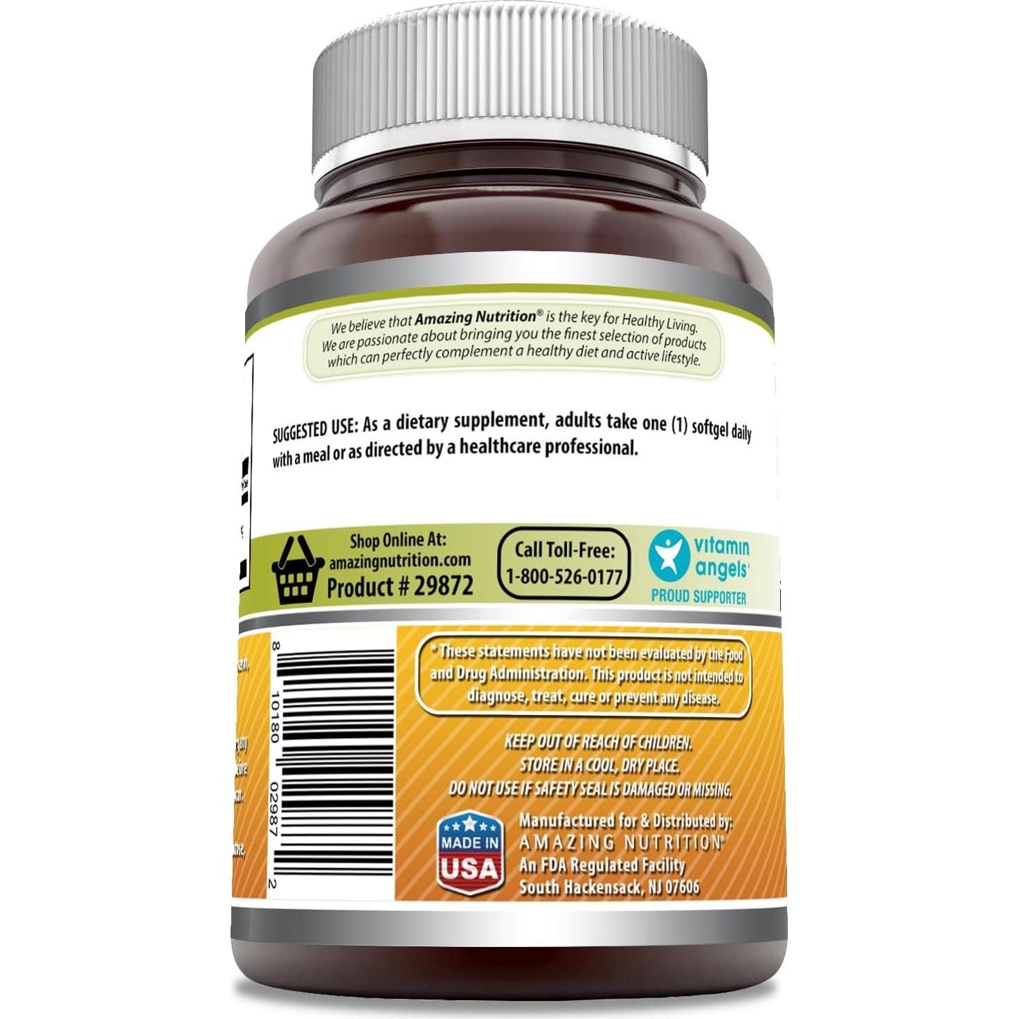 Suplemento de Vitamina D3 5000 UI Nutrición Asombrosa 360 Gelatinas