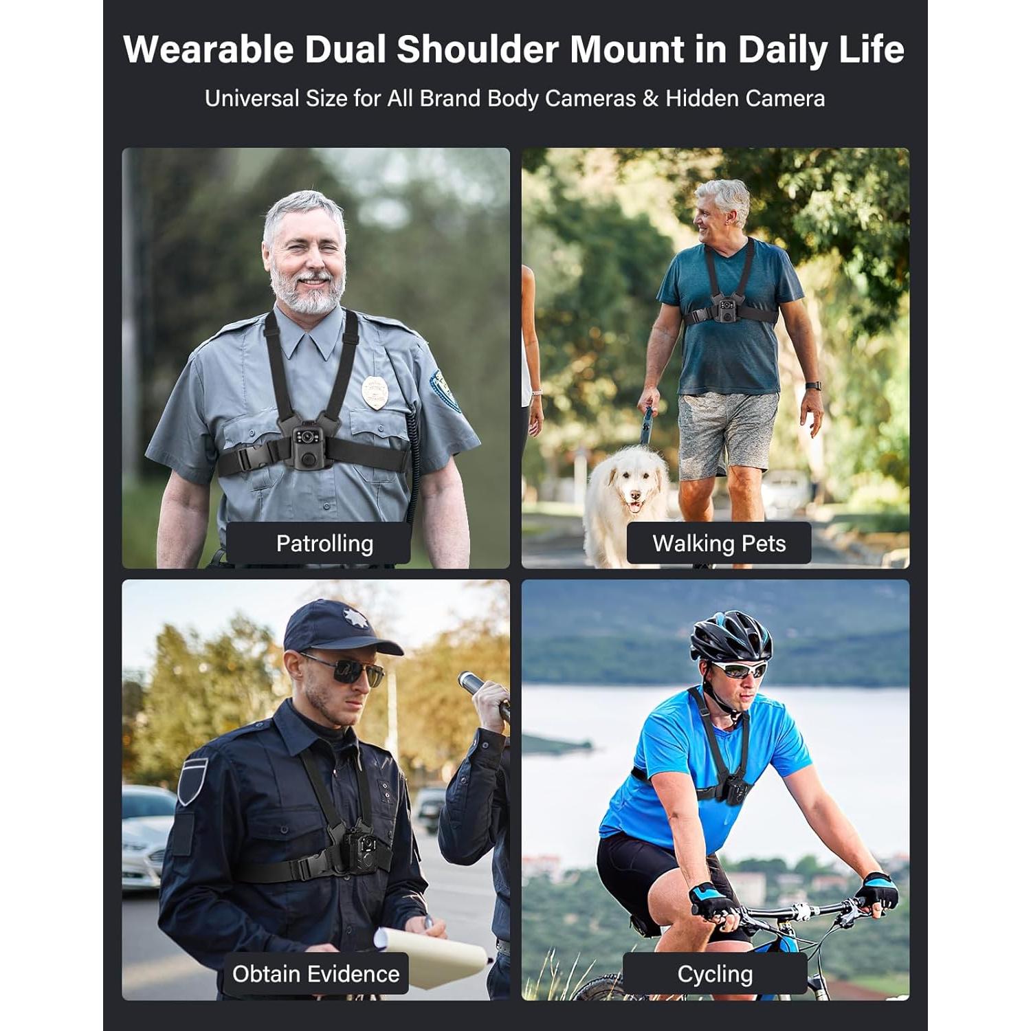 Soporte Doble para Hombro BOBLOV para Cámara Corporal Ajustable