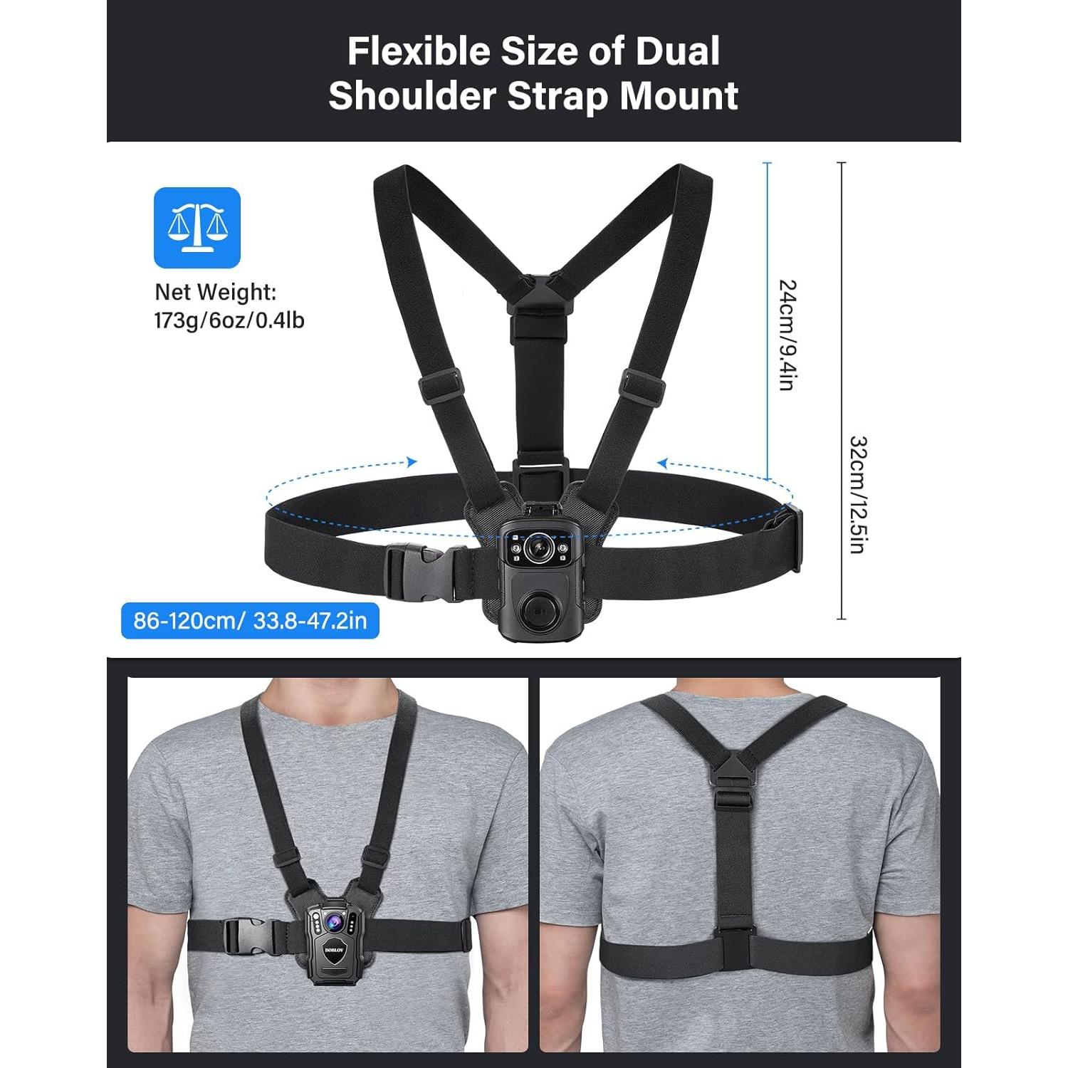 Soporte Doble para Hombro BOBLOV para Cámara Corporal Ajustable