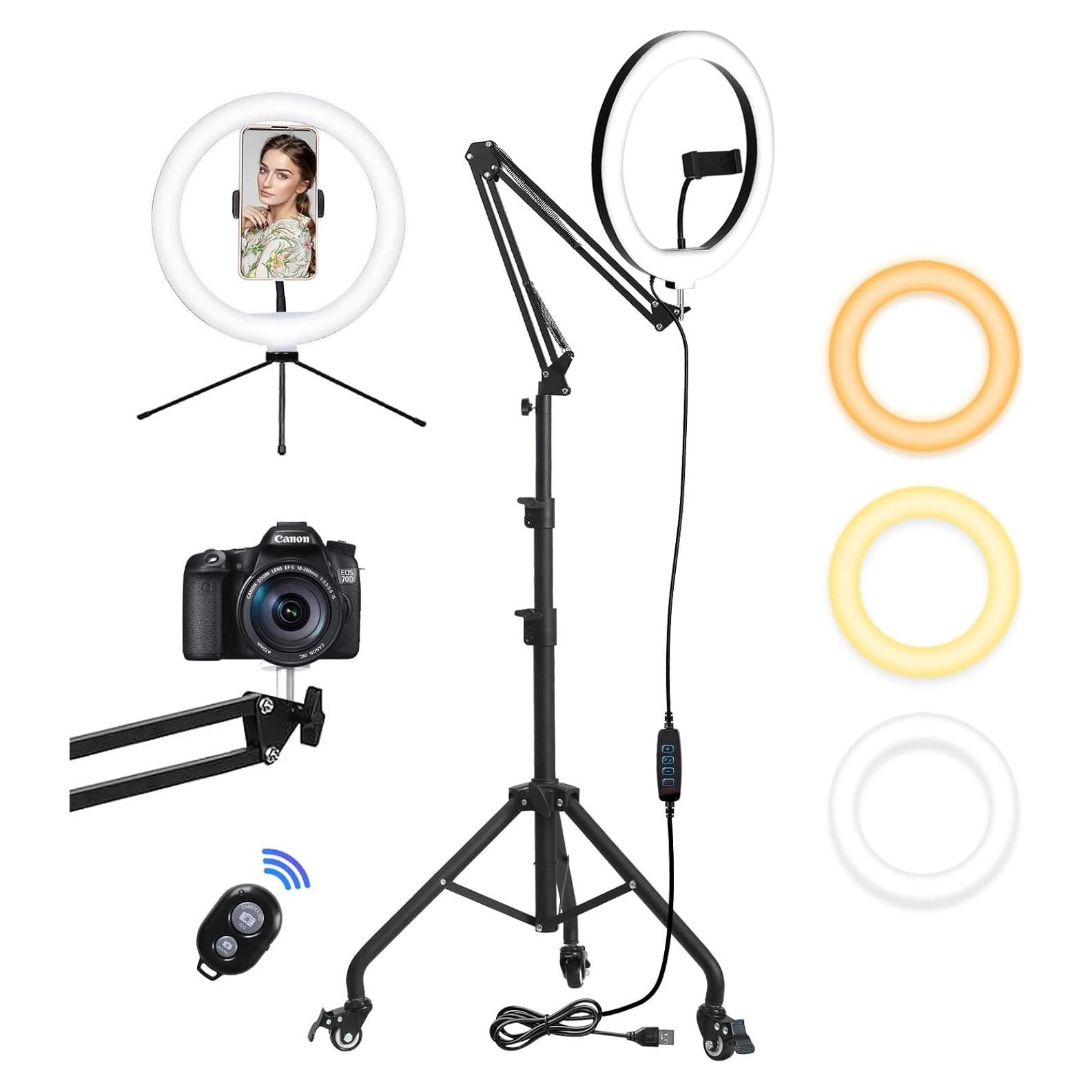 Luz de Anillo LED Yoobao 30.48 cm con Trípode 205.74 cm