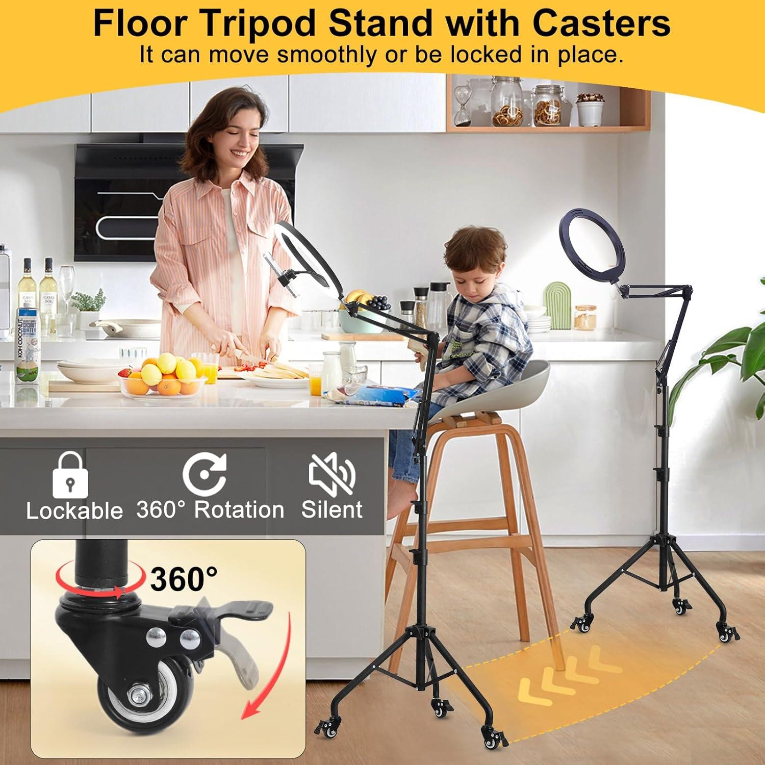 Luz de Anillo LED Yoobao 30.48 cm con Trípode 205.74 cm