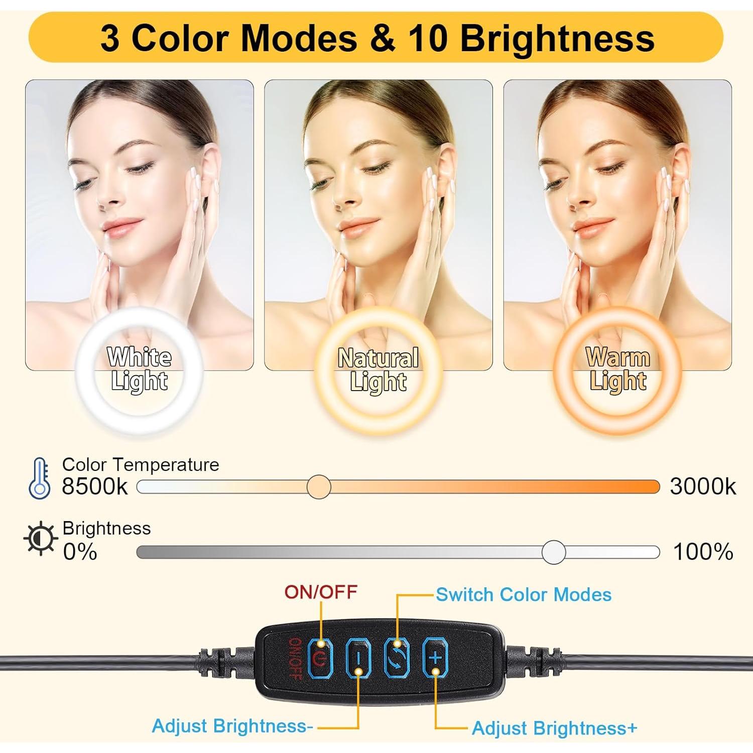 Luz de Anillo LED Yoobao 30.48 cm con Trípode 205.74 cm