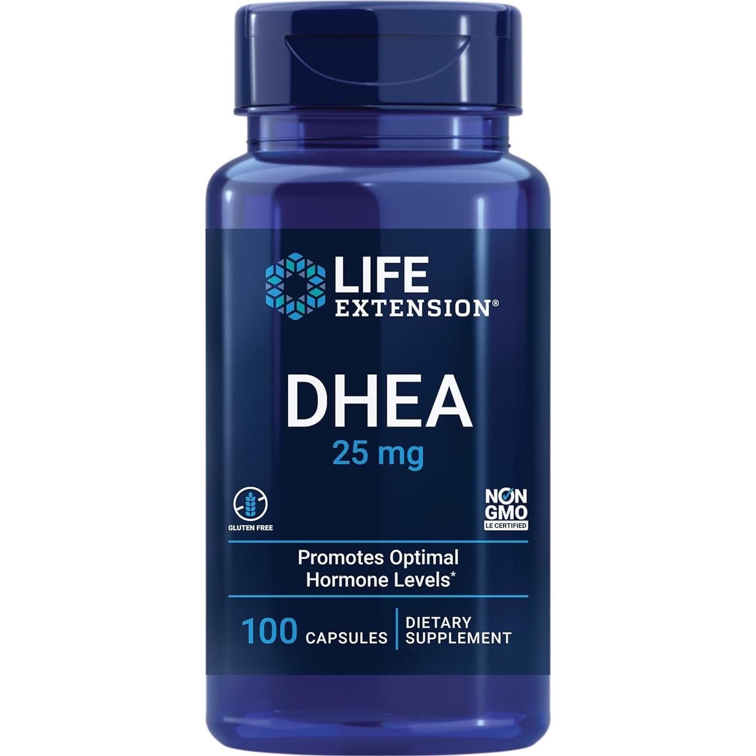 Suplemento DHEA 25mg + Boro 3mg Life Extension 100 Cápsulas