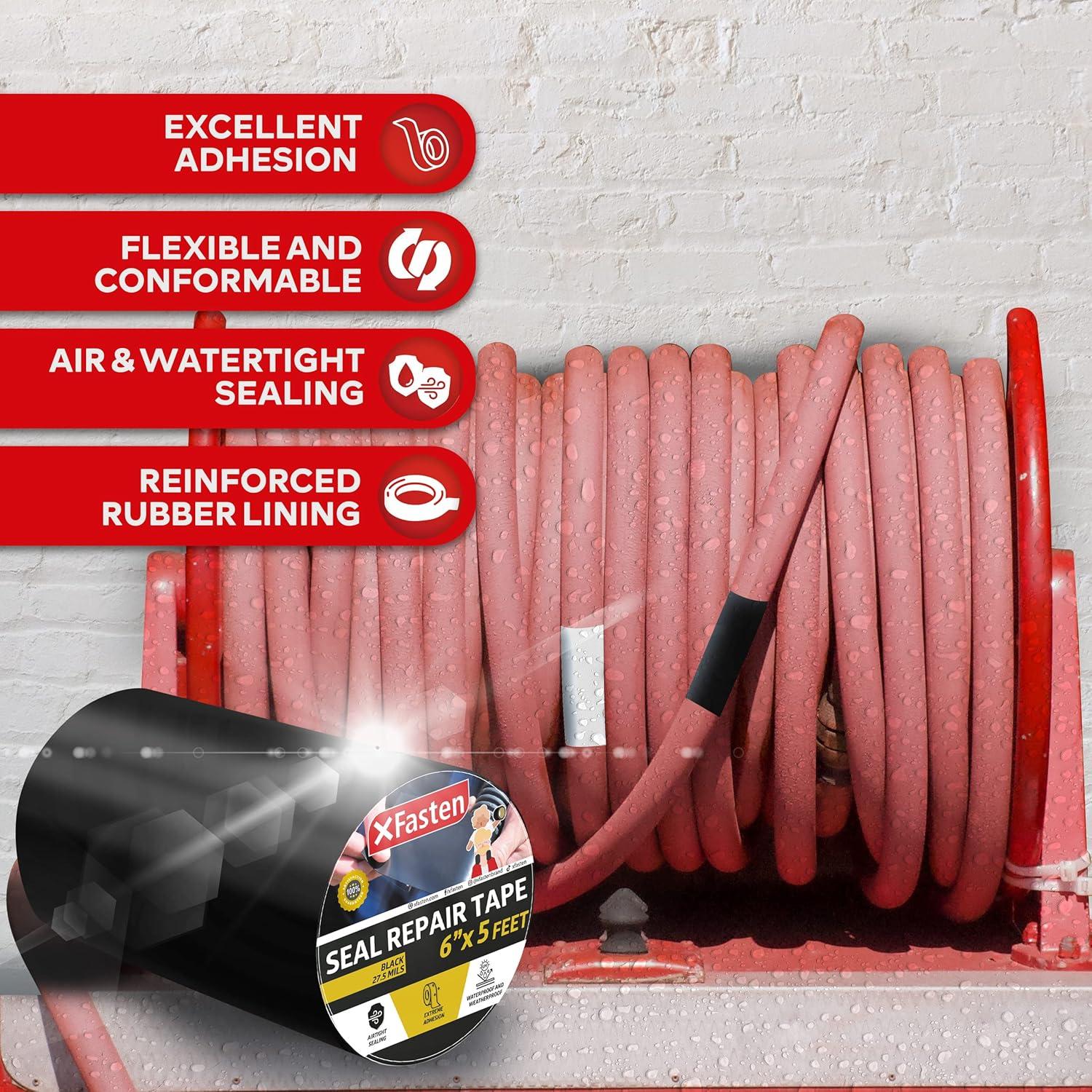 Cinta de Sello Impermeable XFasten 15.24 cm x 1.52 m Negra