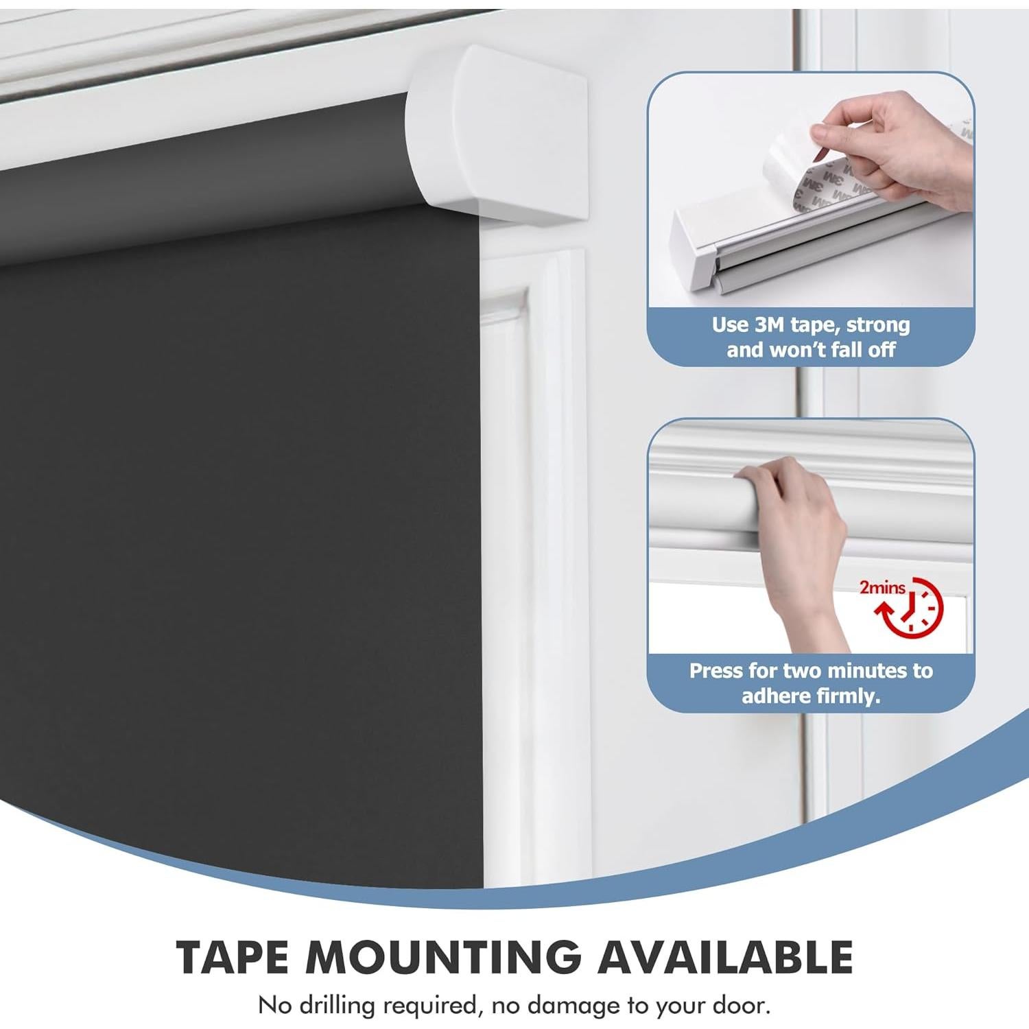 Persianas Opacas LazBlinds 50.8x61 cm Sin Taladro Negro