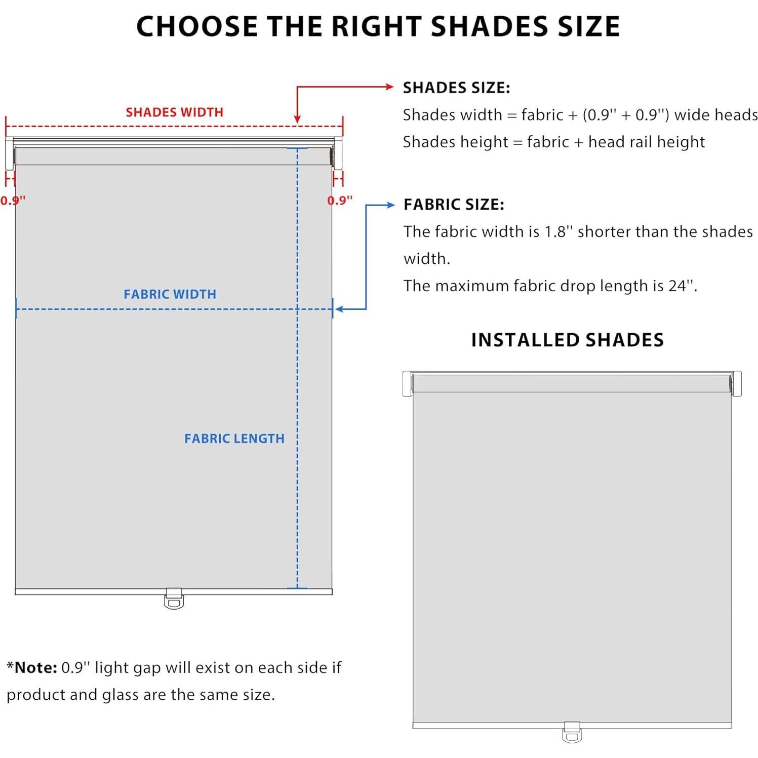 Persianas Opacas LazBlinds 50.8x61 cm Sin Taladro Negro