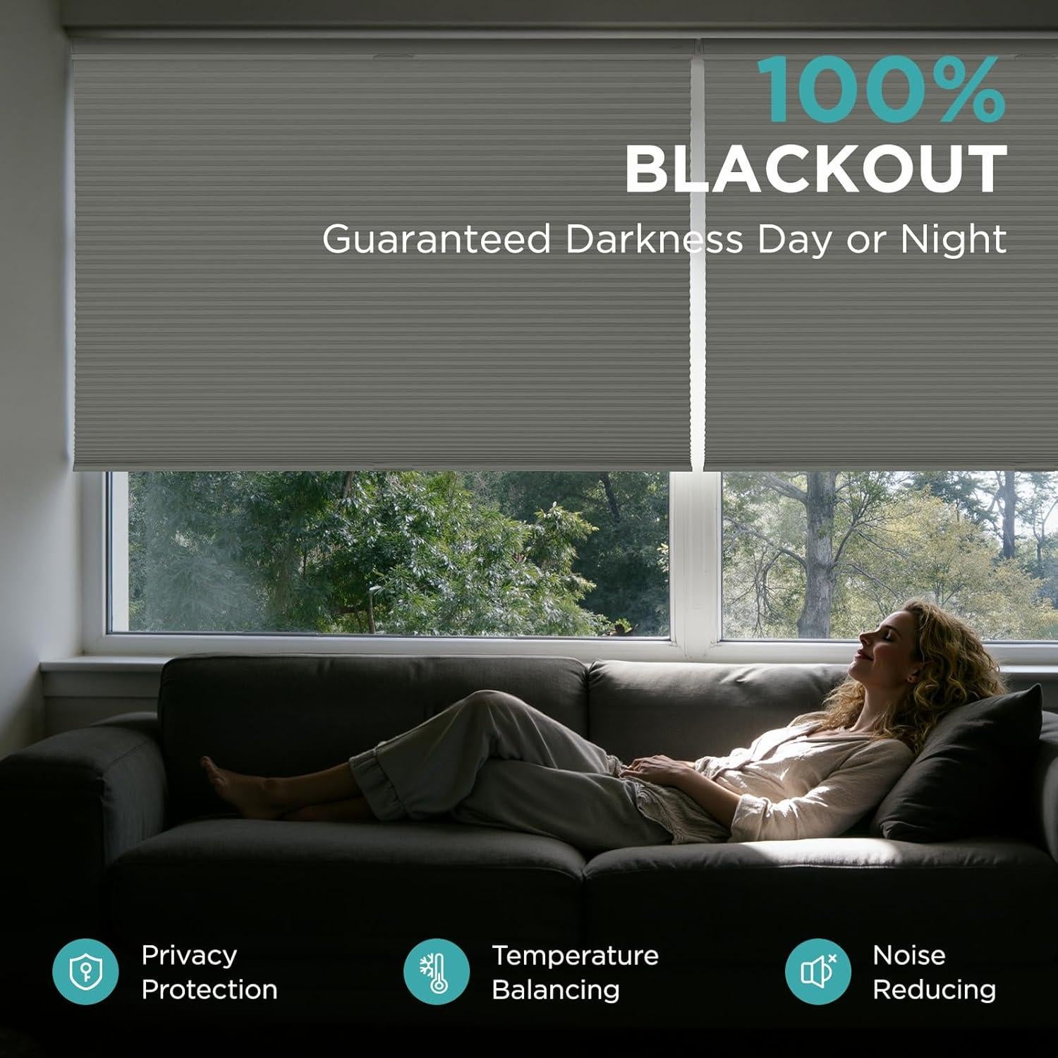 Persianas Celulares Joydeco Blackout 38.1x91.4cm Sin Cuerda