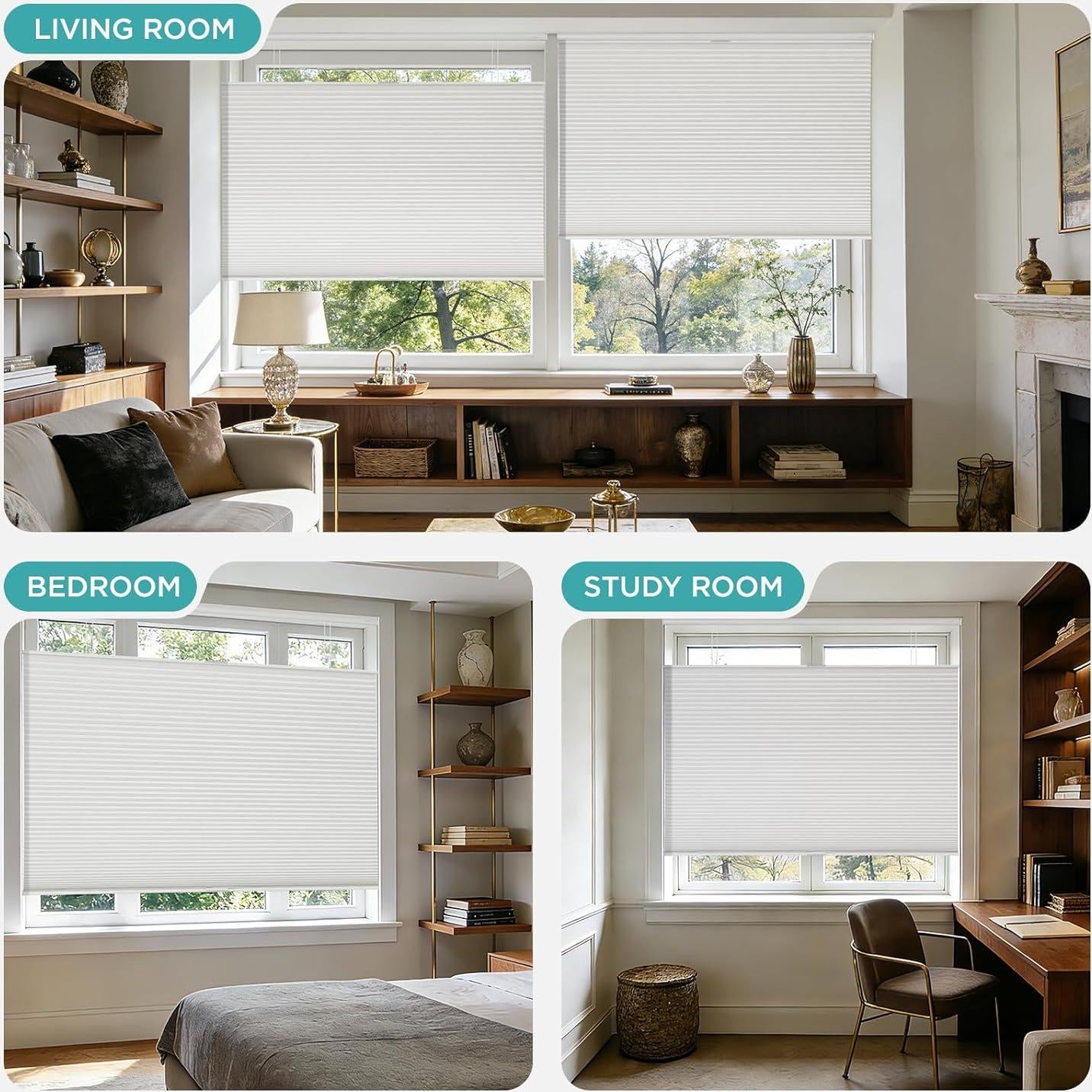 Persianas Celulares Joydeco Blackout 38.1x91.4cm Sin Cuerda