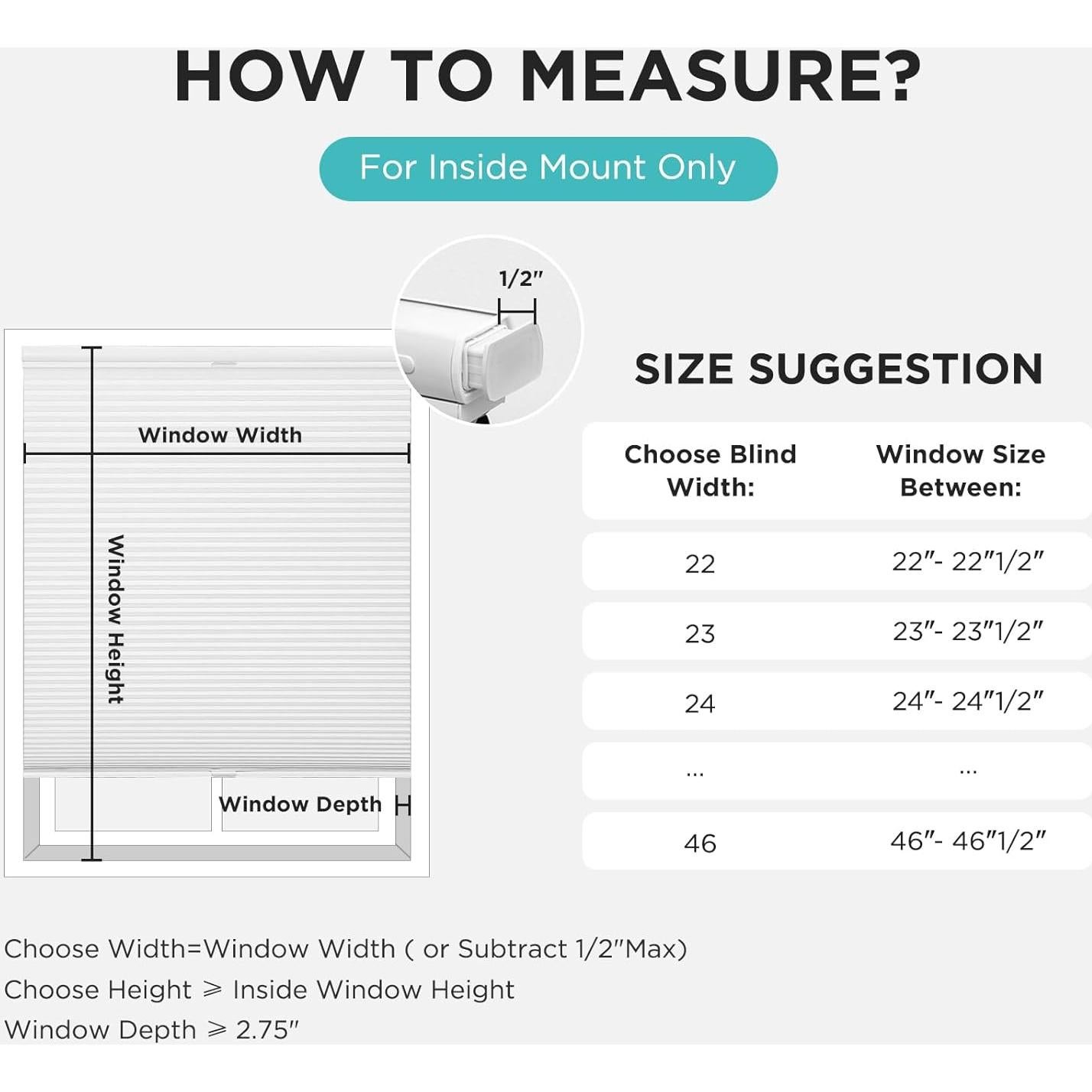 Persianas Celulares Joydeco Blackout 38.1x91.4cm Sin Cuerda