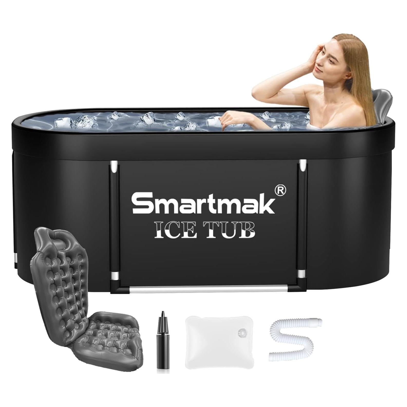 Bañera de Hielo Smartmak XL Portátil con Tapa Negra