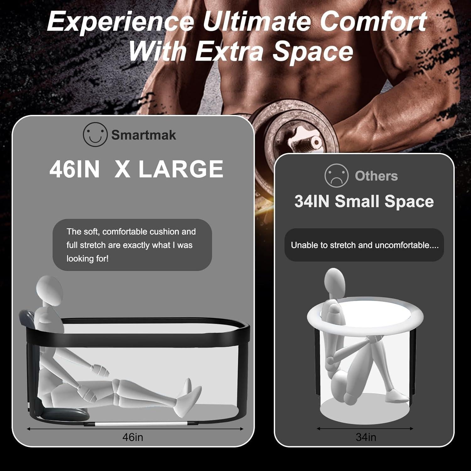 Bañera de Hielo Smartmak XL Portátil con Tapa Negra