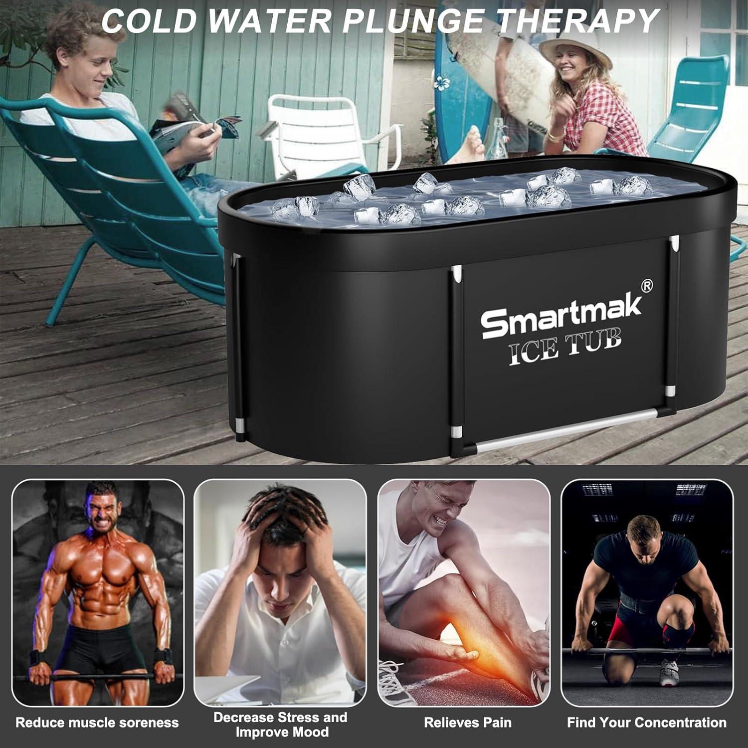 Bañera de Hielo Smartmak XL Portátil con Tapa Negra