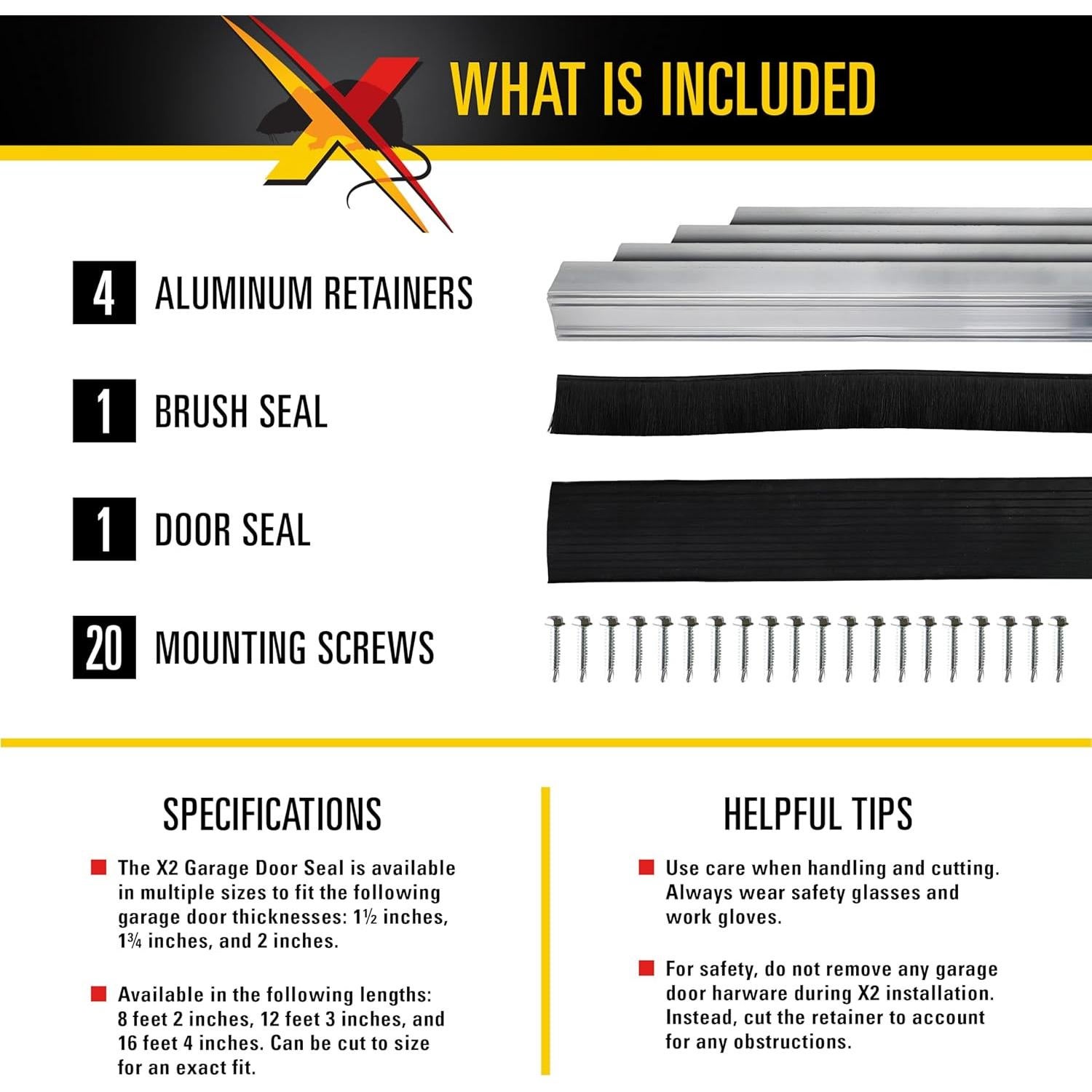 Kit Sello Puerta Seccional Superior Xcluder X2 4.98m a Prueba de Roedores