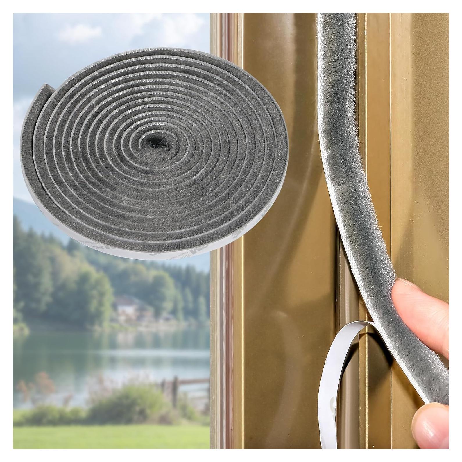 Sellador de Puerta FLYZZZ 15.24m Fieltro Gris 0.89cm Ancho