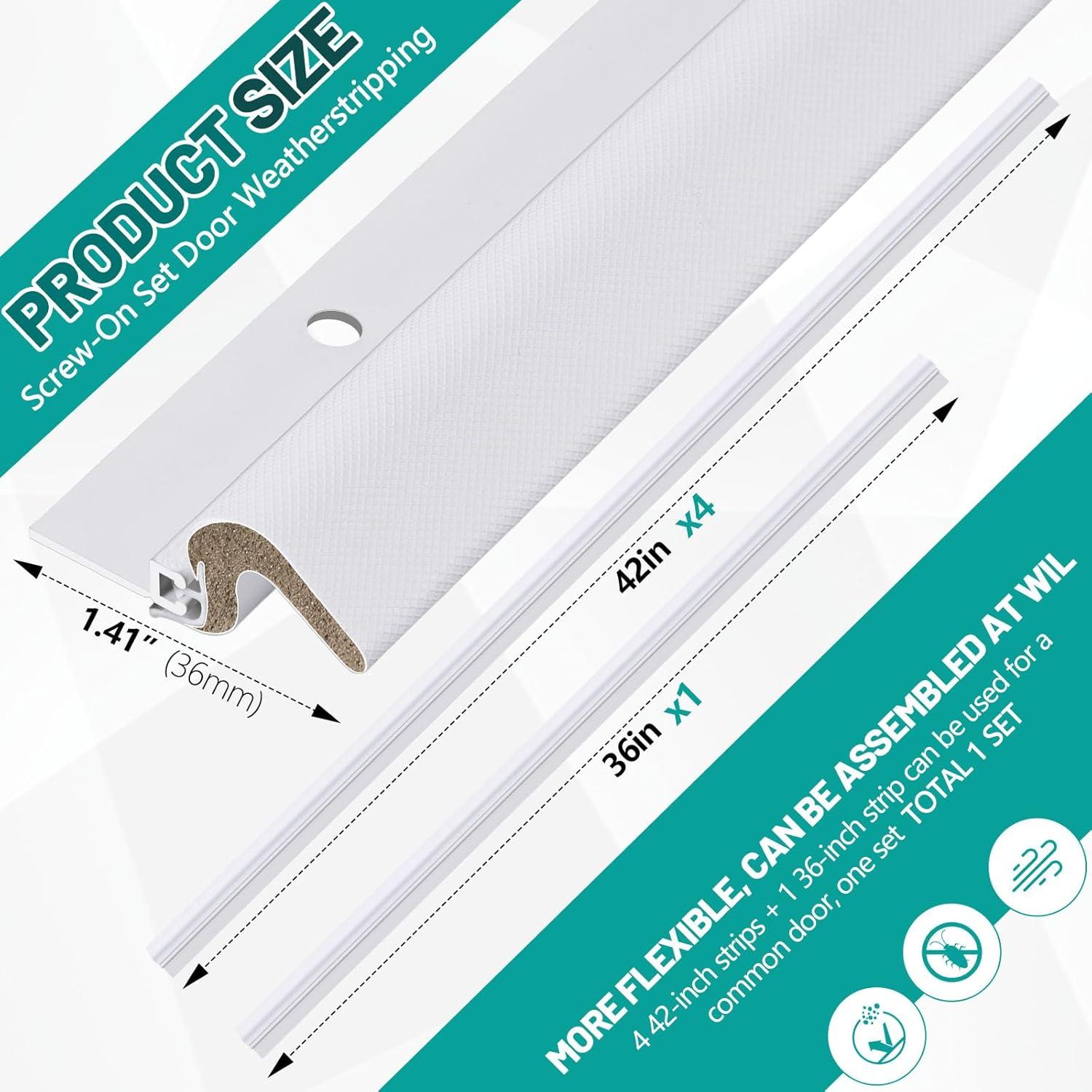 Burlete para Puerta Yuntau 107 cm y 91 cm Aluminio Espuma