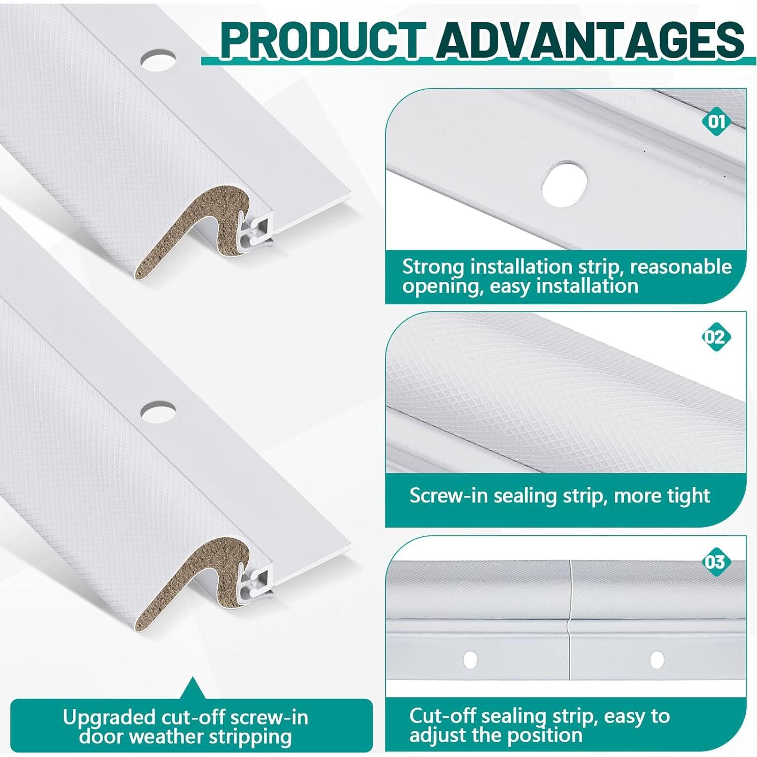 Burlete para Puerta Yuntau 107 cm y 91 cm Aluminio Espuma