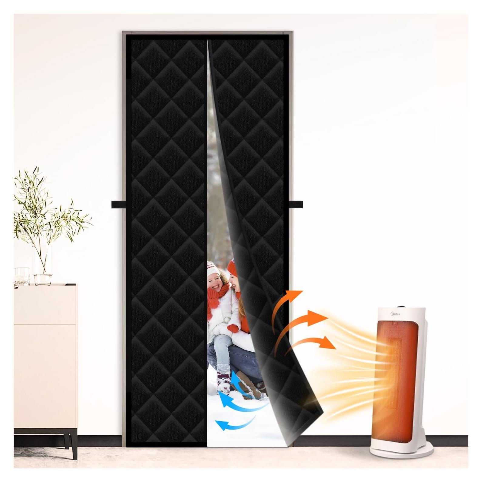 Cortina de Puerta Aislante Magnética Calanofin 81.3x203.2cm Negra