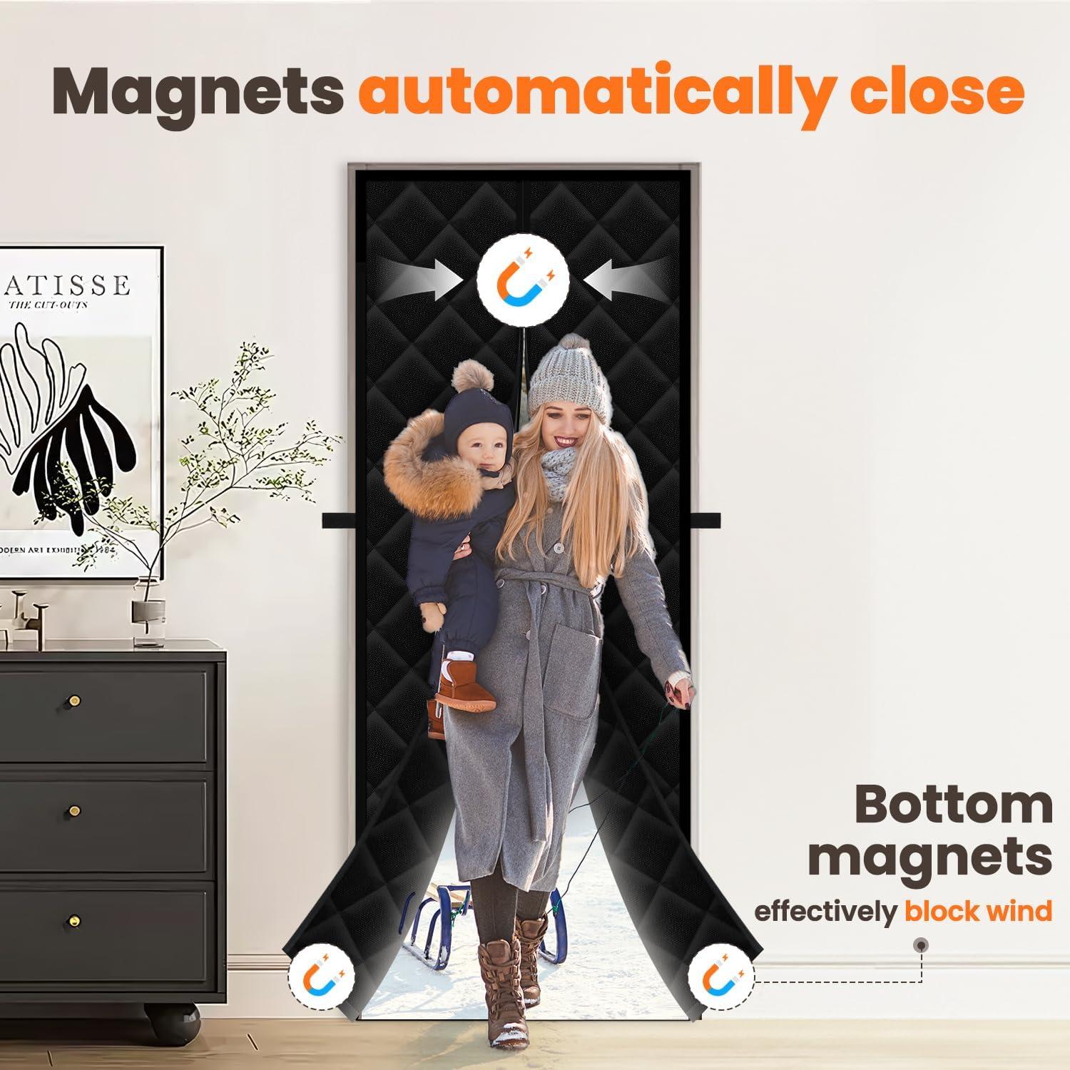 Cortina de Puerta Aislante Magnética Calanofin 81.3x203.2cm Negra