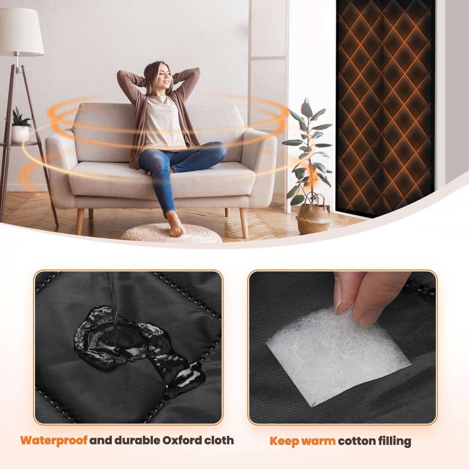 Cortina de Puerta Aislante Magnética Calanofin 81.3x203.2cm Negra