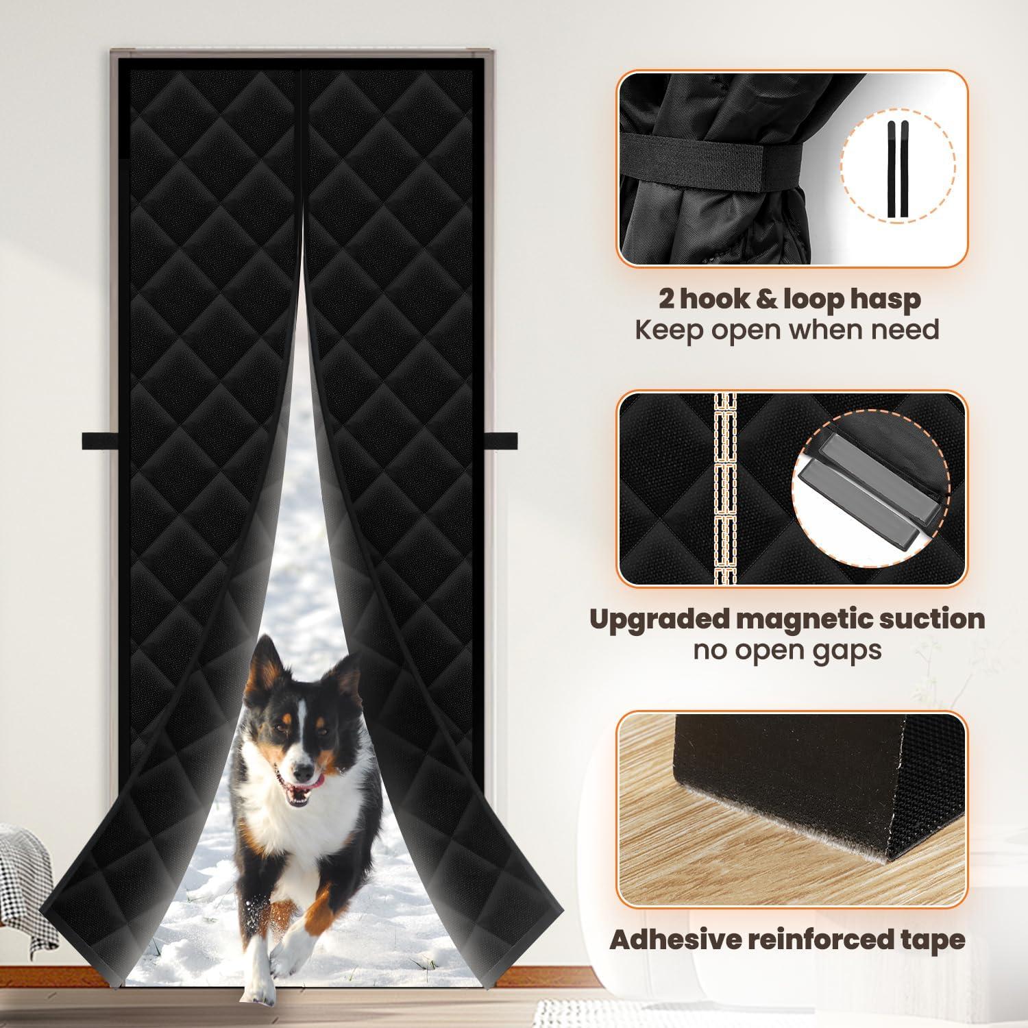 Cortina de Puerta Aislante Magnética Calanofin 81.3x203.2cm Negra