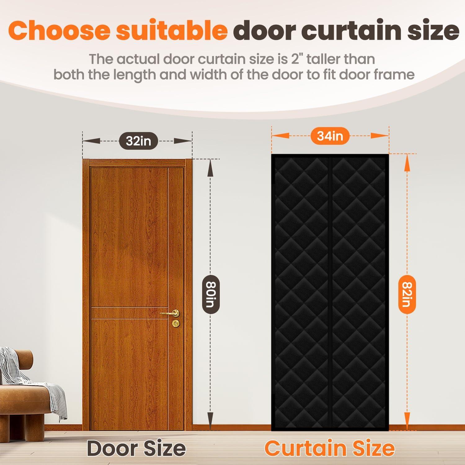 Cortina de Puerta Aislante Magnética Calanofin 81.3x203.2cm Negra